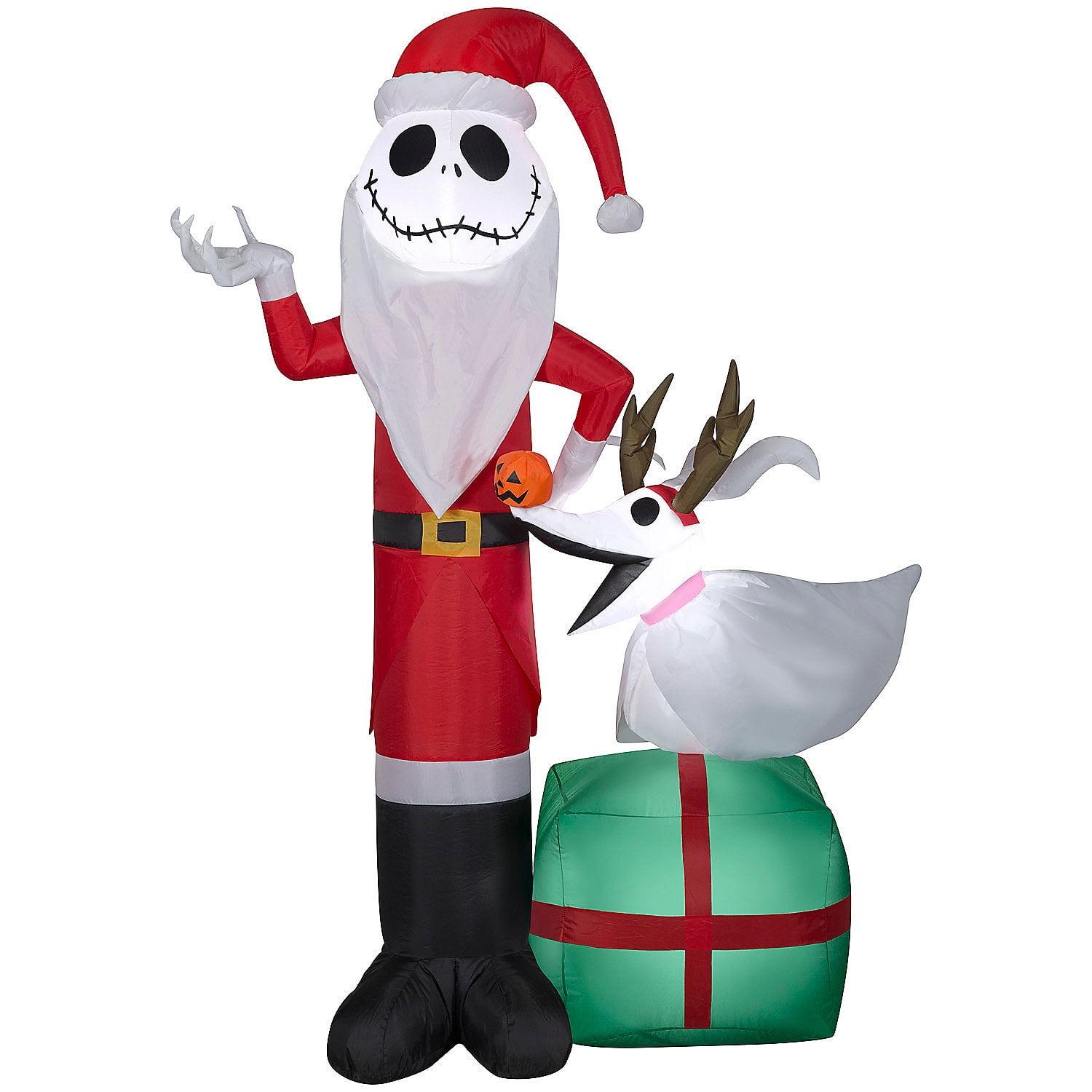 Gemmy Industries 5 Foot The Nightmare Before Christmas Jack Skellington and Zero Light Up Inflatable Lawn Decoration