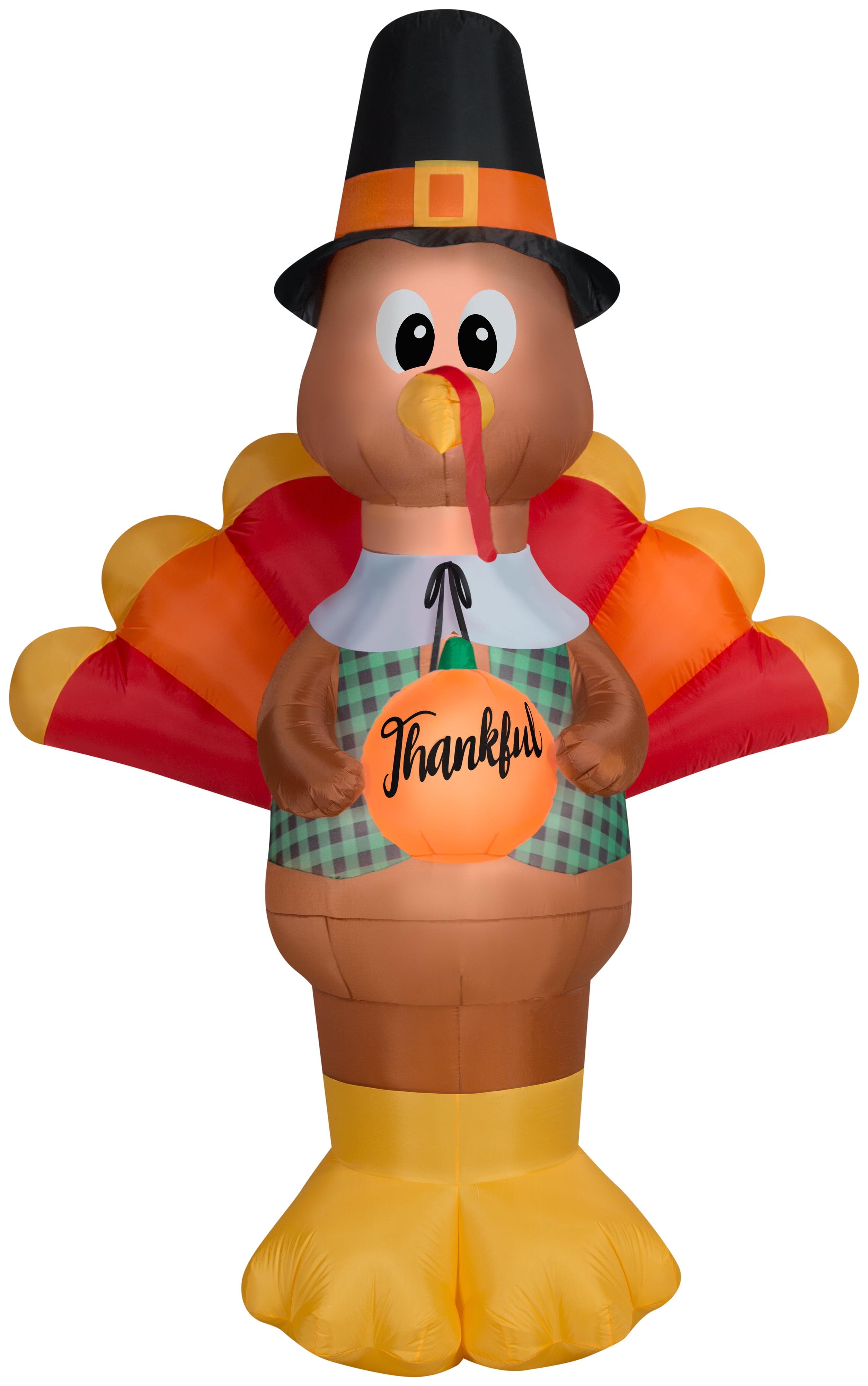 Gemmy Airblown Inflatable Thankful Turkey Giant, 10 ft Tall, Multi