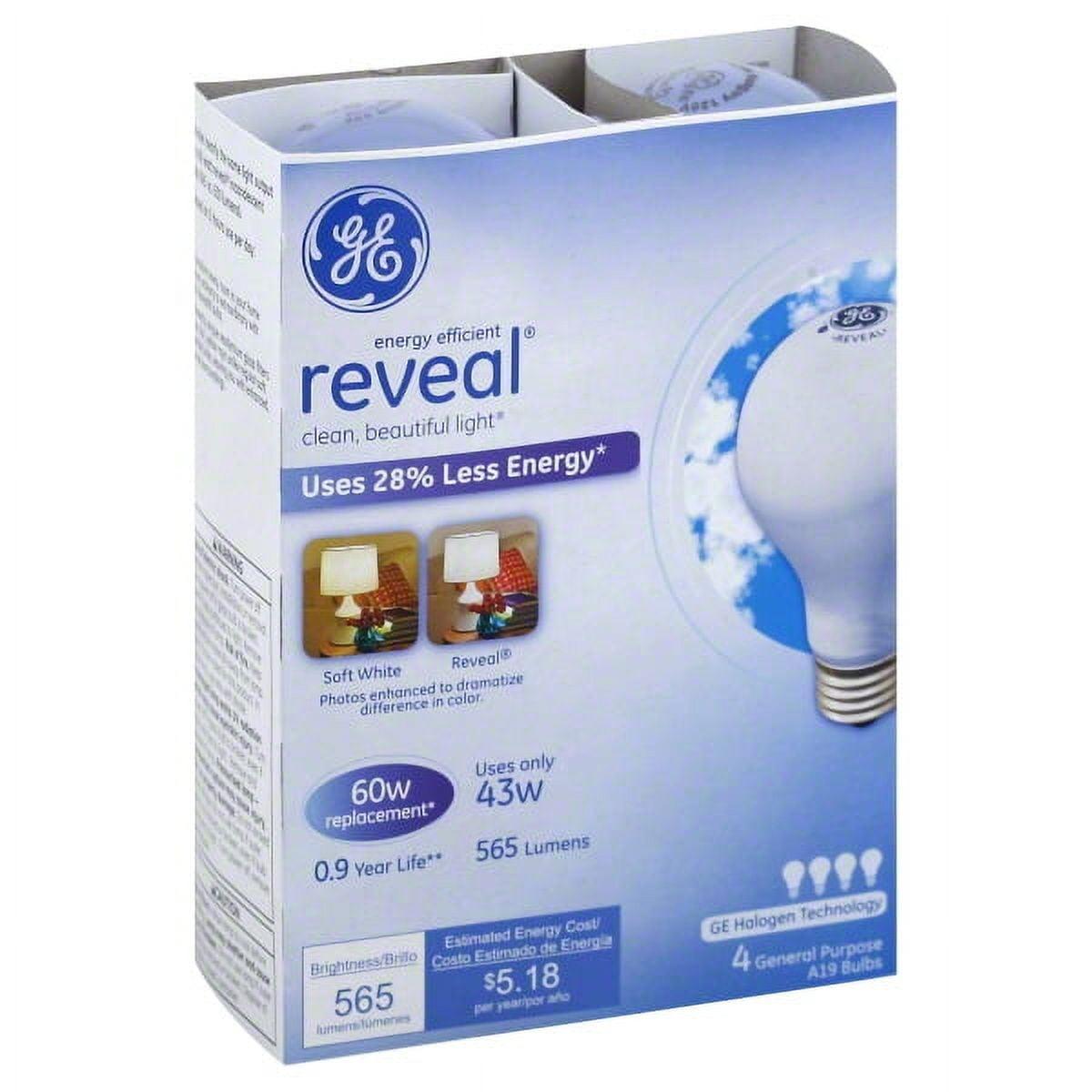 GE Reveal Enhanced Spectrum 43W Clear Halogen Light Bulbs - 4 Pack