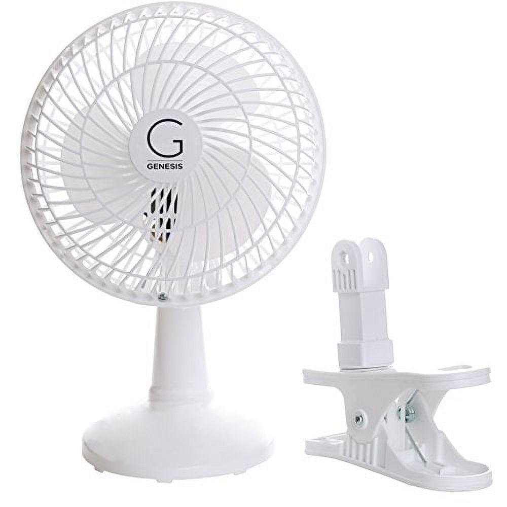 Off-White 6" Dual-Function Clip & Desk Fan with Adjustable Height