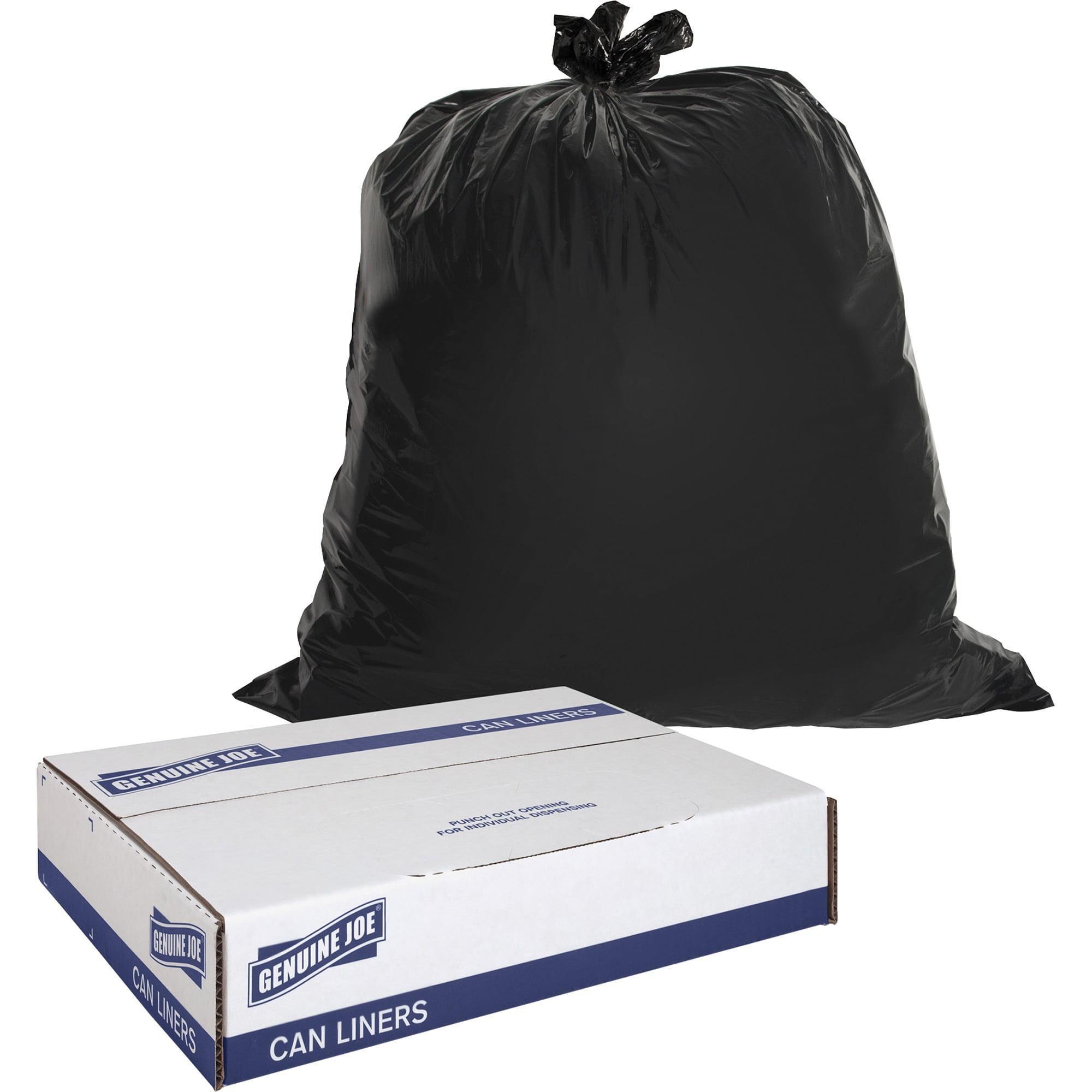 Heavy-Duty Black Recycled Plastic Trash Bags 45 Gallon