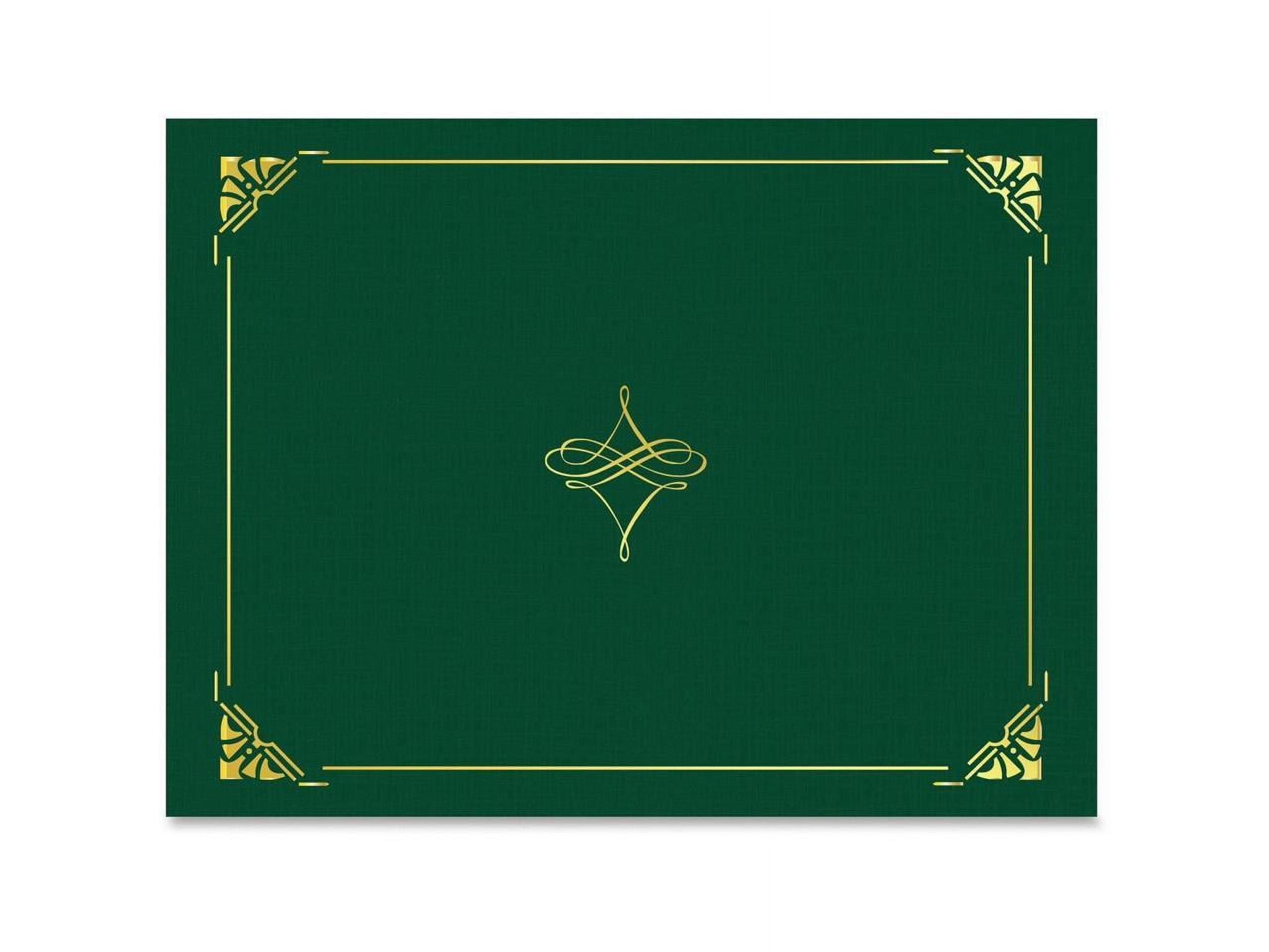 Geographics Gold Foil Border Certificate Holder, Hunter Green, 5 pack