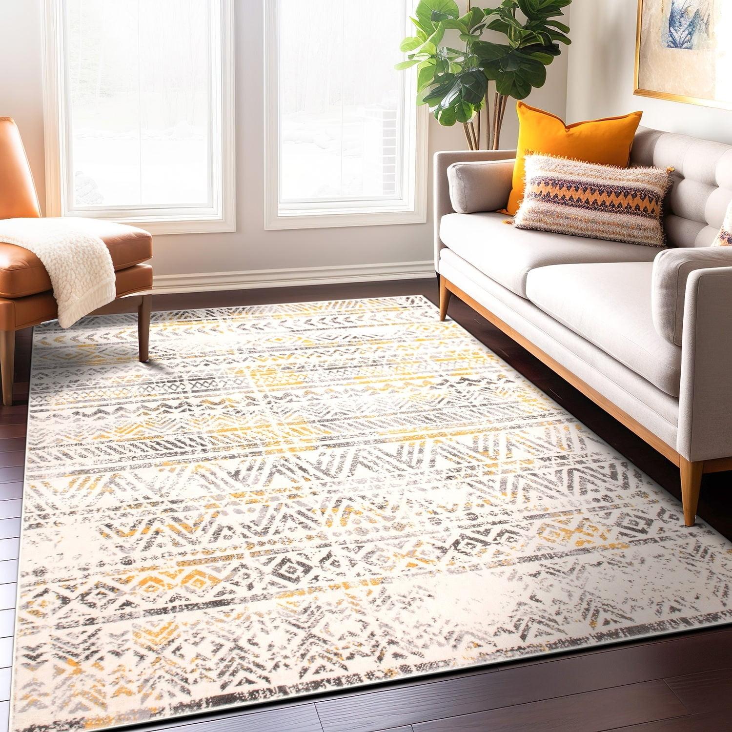 World Rug Gallery Geometric Distressed Bohemian Area Rug