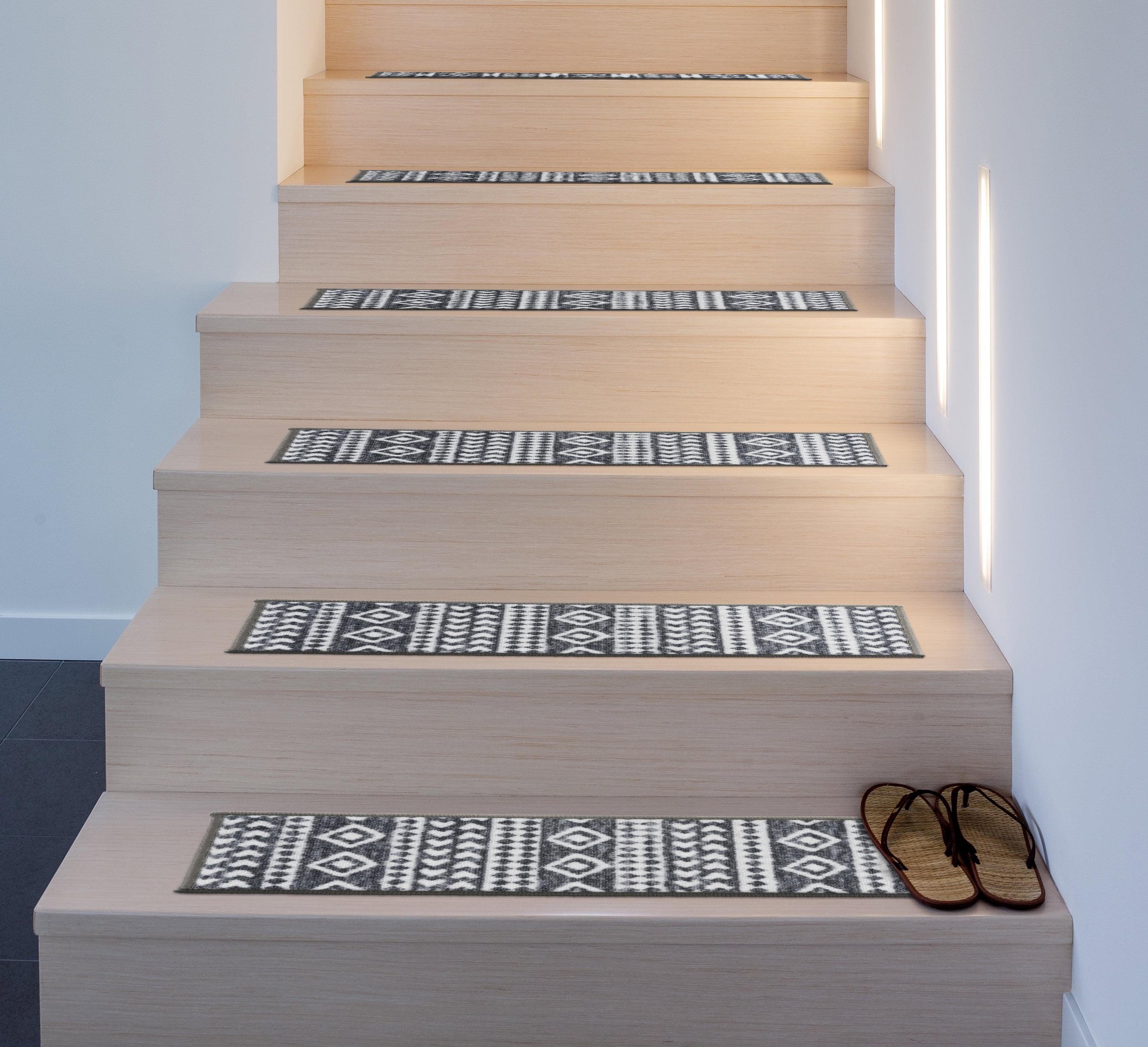 World Rug Gallery Geometric Bohemian Non-Slip Stair Treads