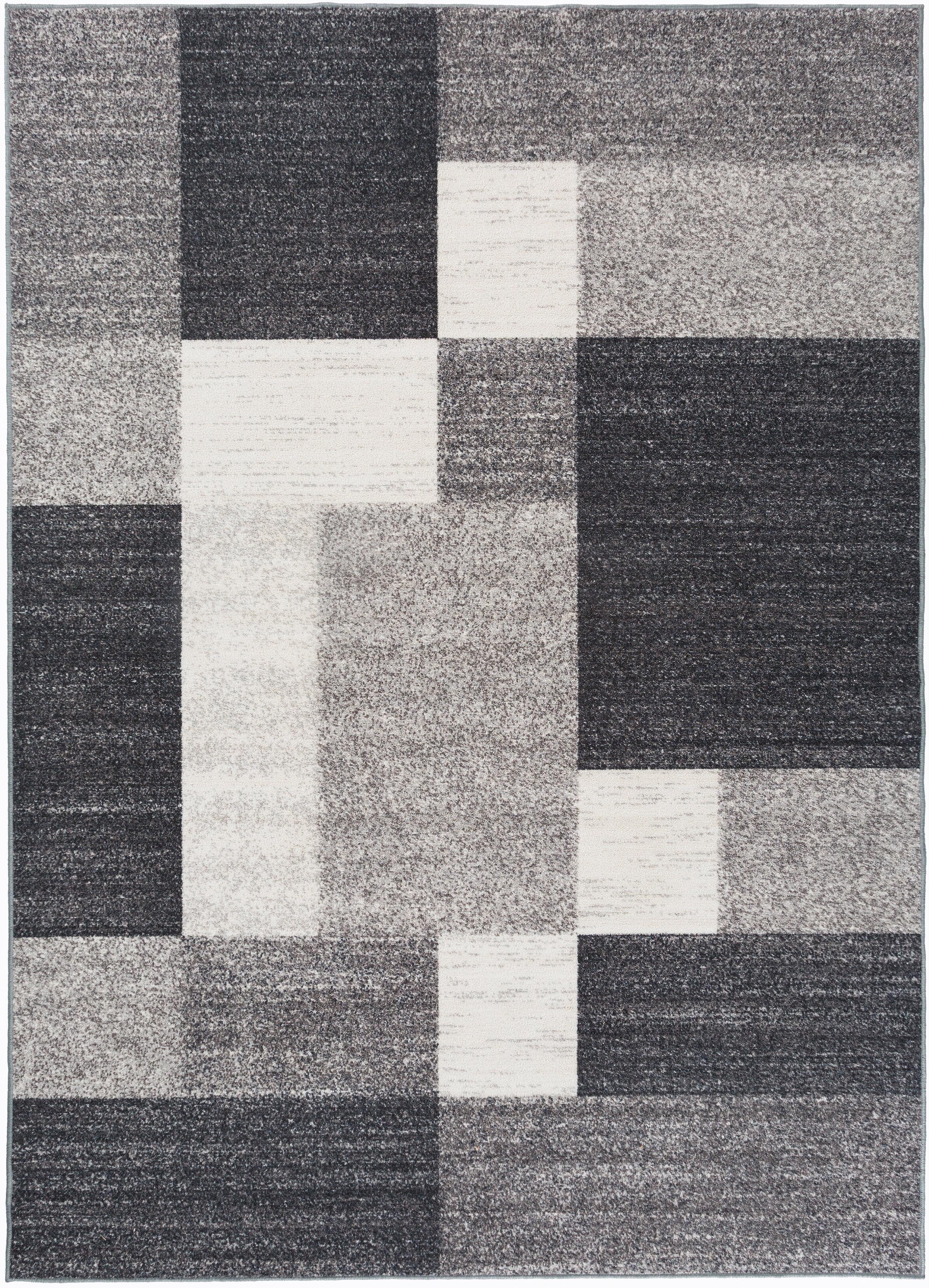 Modern Geometric Boxes 8' x 10' Gray Synthetic Area Rug