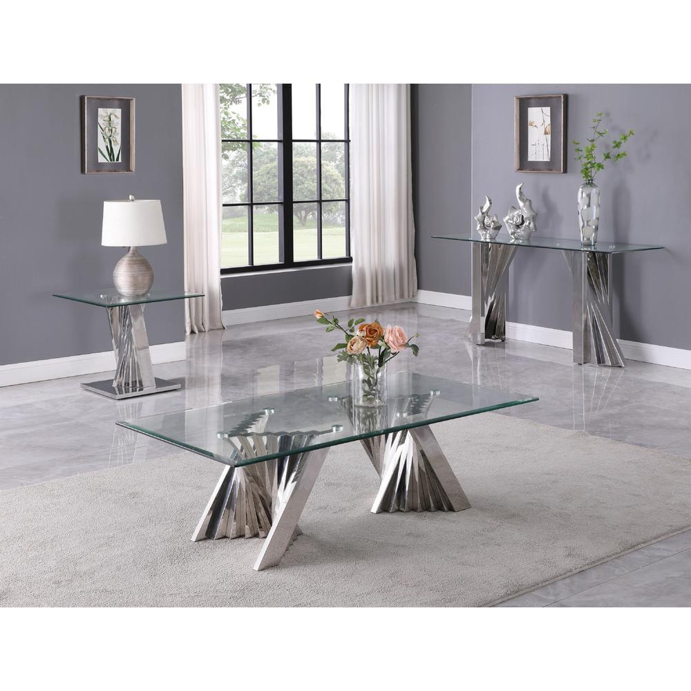 3 - Piece Glass Top Living Room Table Set