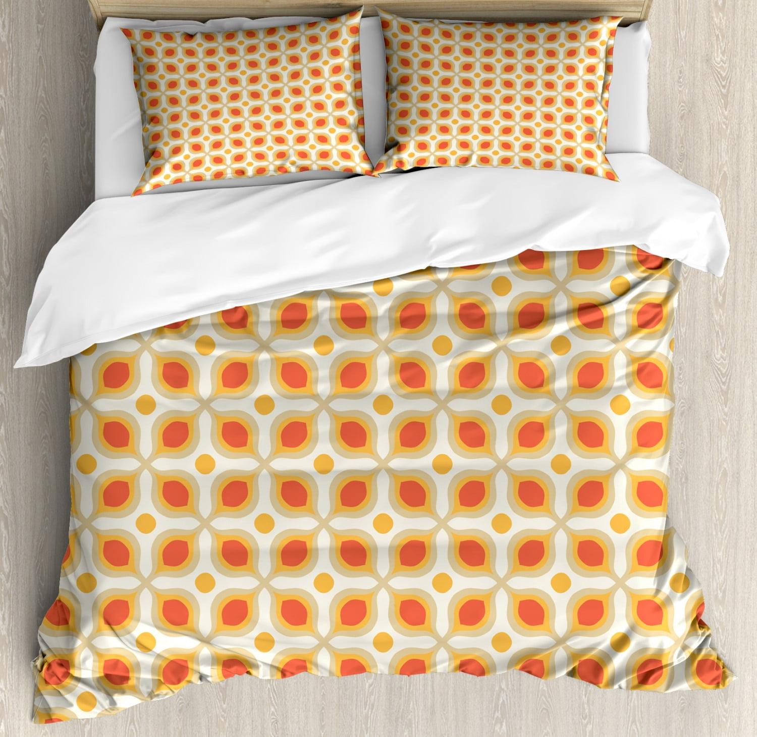 Ambesonne Cottage Americana Geometric Shapes Duvet Cover Set