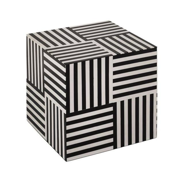 TOV Furniture Cube Black and White Side Table