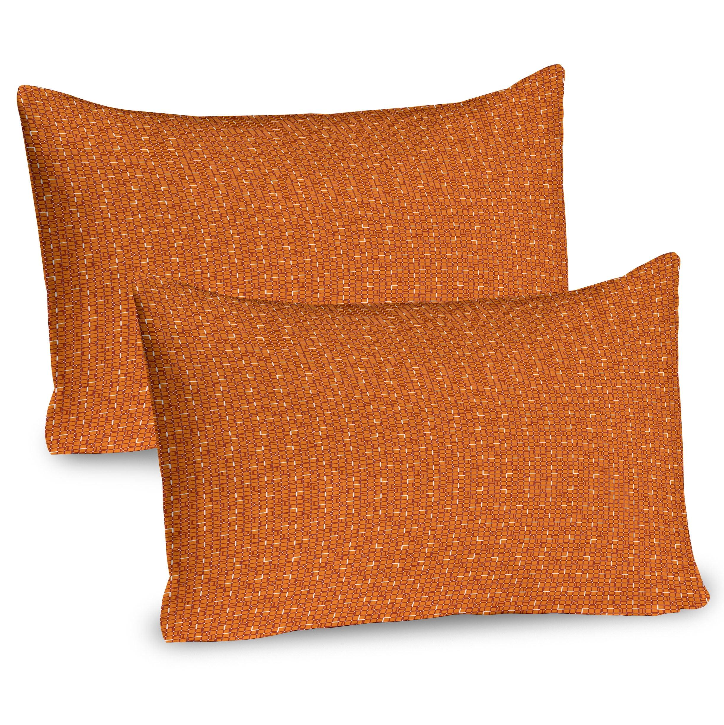 Ambesonne Geometric Pillow Sham 2 Pack Digital Orange 134511