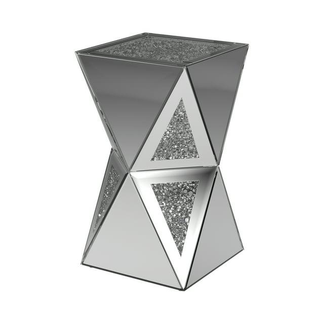 Matheo Mirrored Glass Top Pedestal End Table