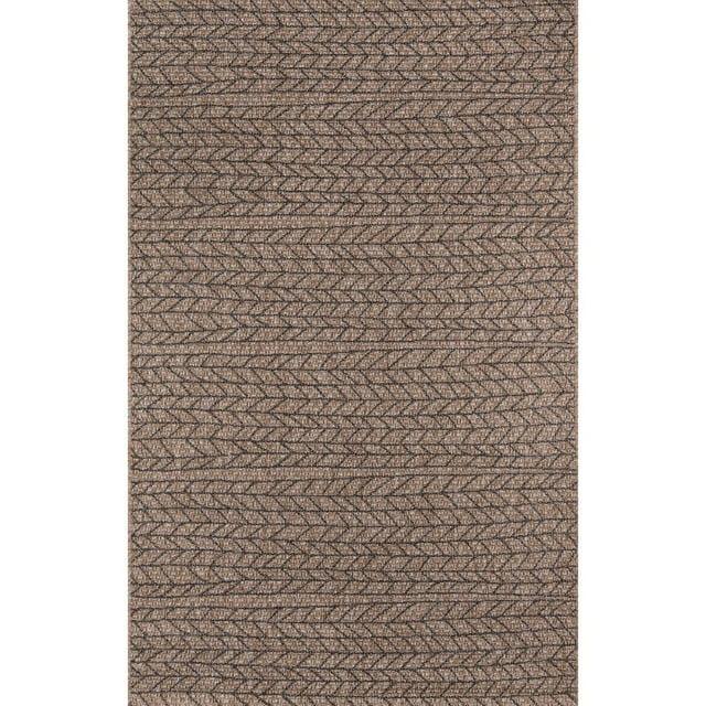 2'x6' Runner Como Ace Rug Tan - Momeni: Modern Geometric Indoor/Outdoor Medium Pile, All-Weather Design