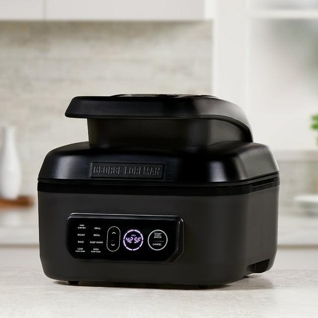 George Foreman George Foreman Beyond Gril 7-In-1 Electric Indoor Grill With Air Fry Technology, MCAFD800D, Black, Large