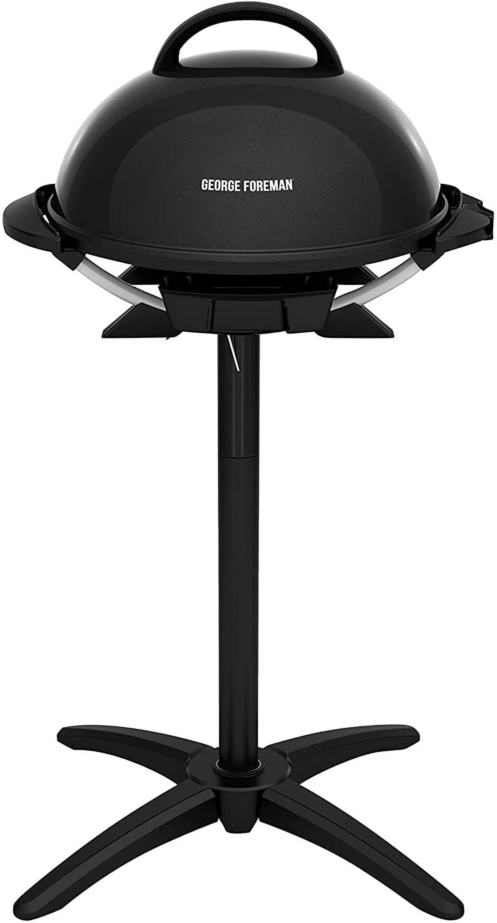 George Foreman George Foreman Indoor/Outdoor Electric Patio Grill, Apartment Approved, 15-Serving, Removable Stand, Black