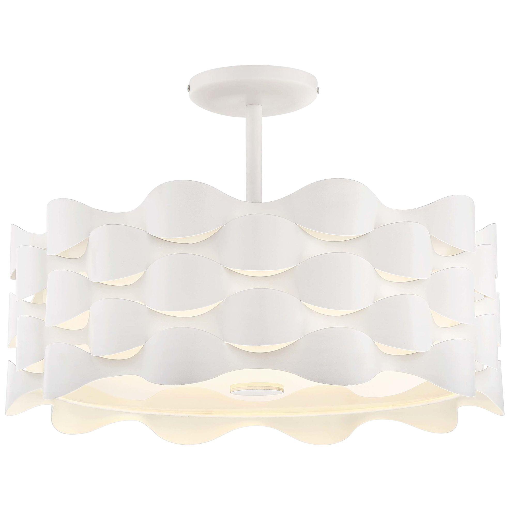 Rickey Single Light Fabric LED Semi Flush Mount