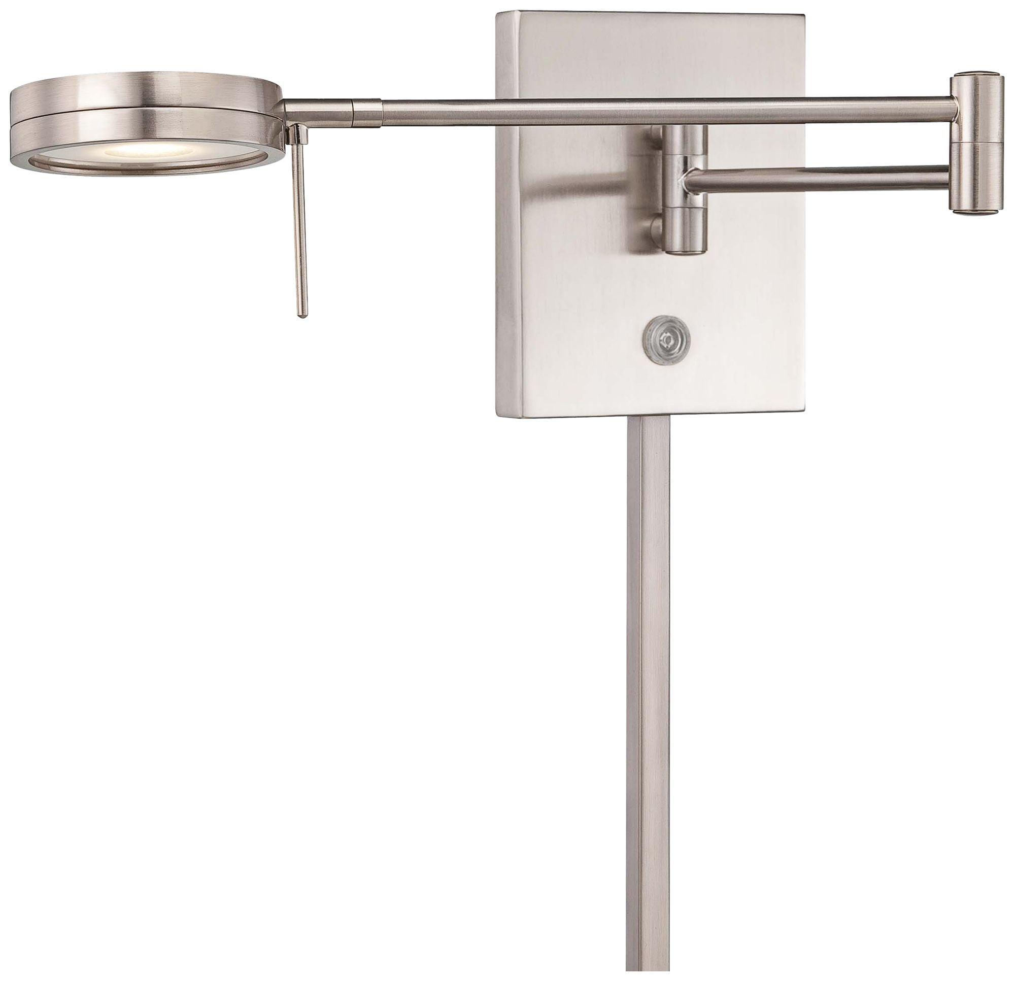 Brushed Nickel LED Swing Arm Wall Sconce with Dimmable Light