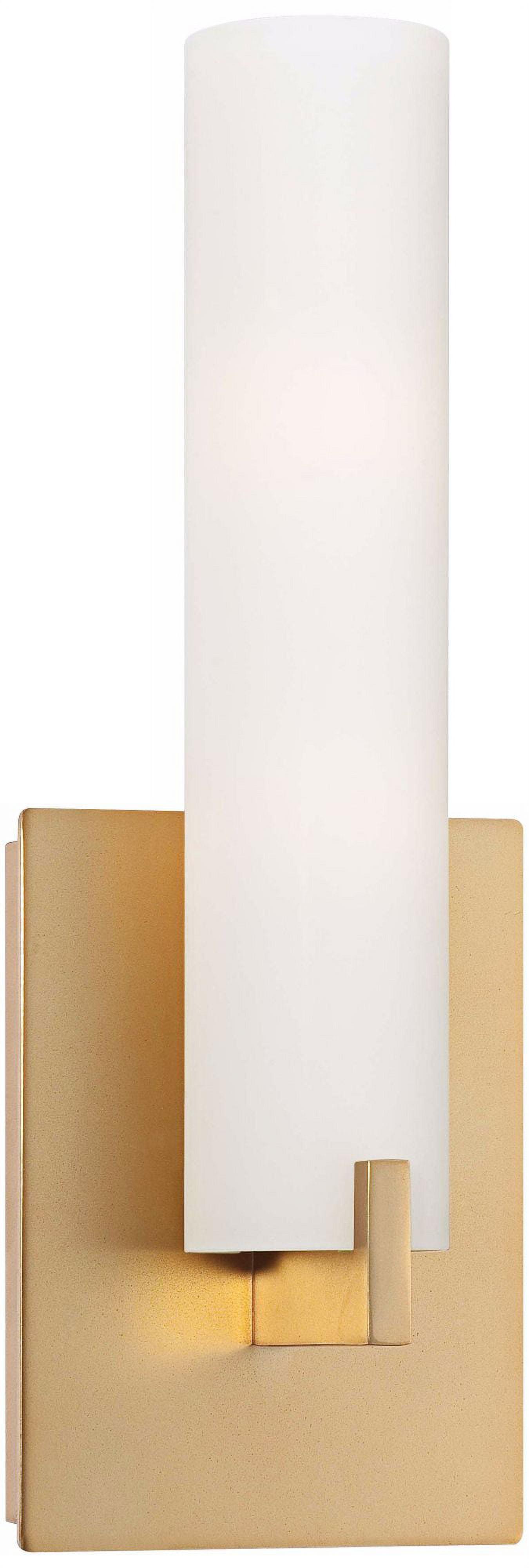 Honey Gold Etched Opal Glass 2-Light Dimmable Cylinder Sconce