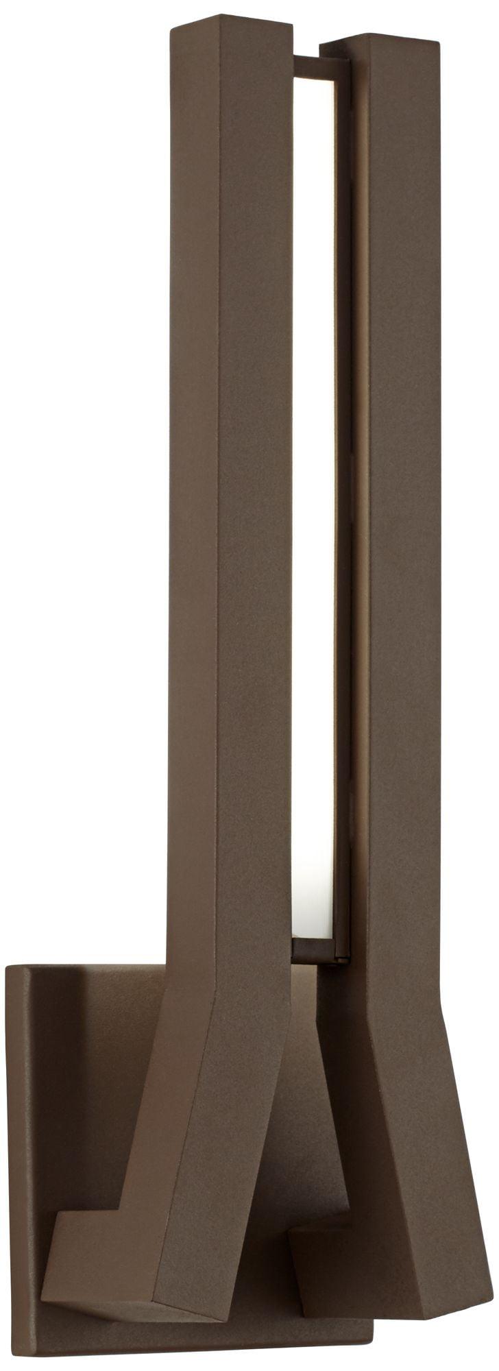 Sand Bronze Frosted Glass LED Outdoor Wall Sconce