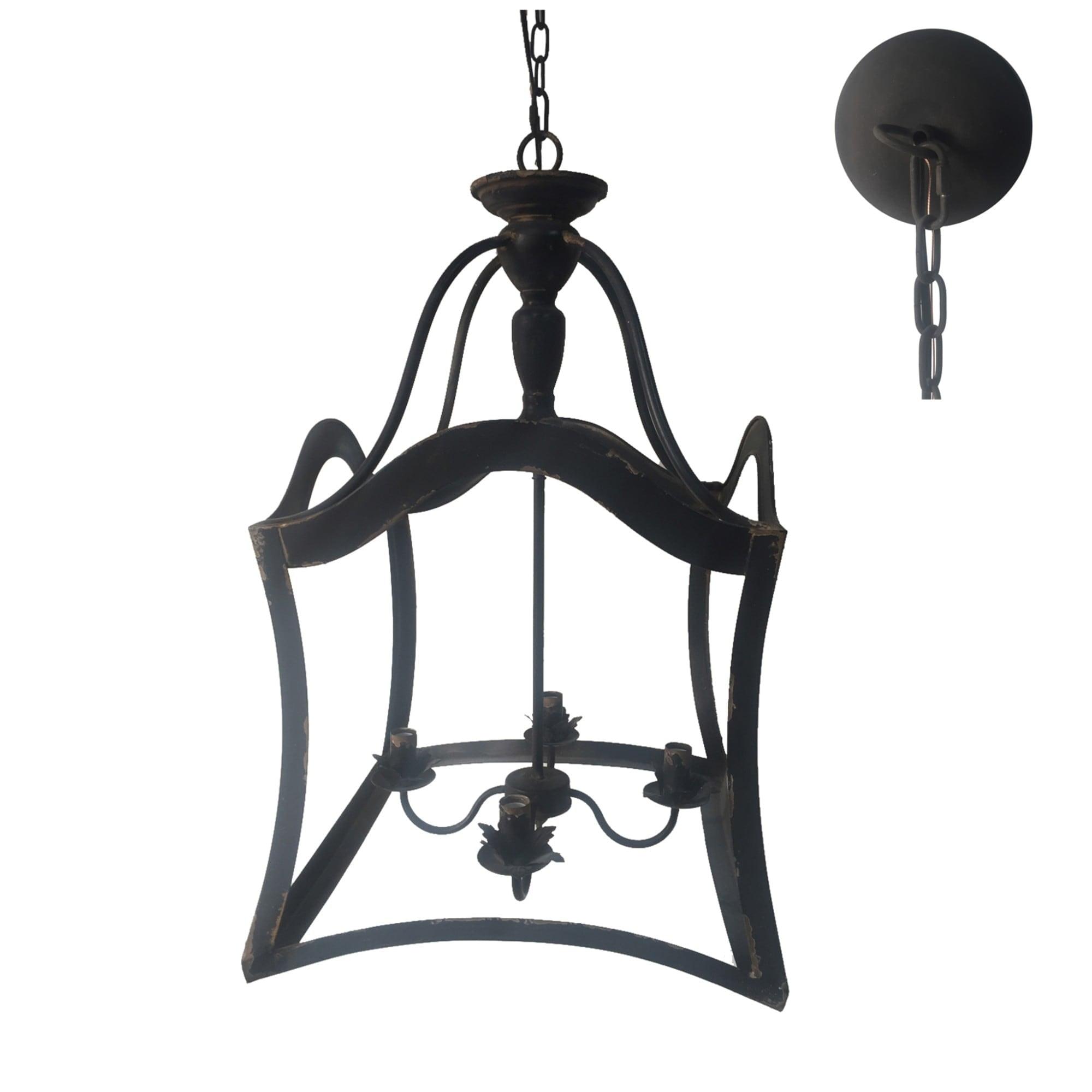 Georgia 31.5" Black Metal Rustic Chandelier