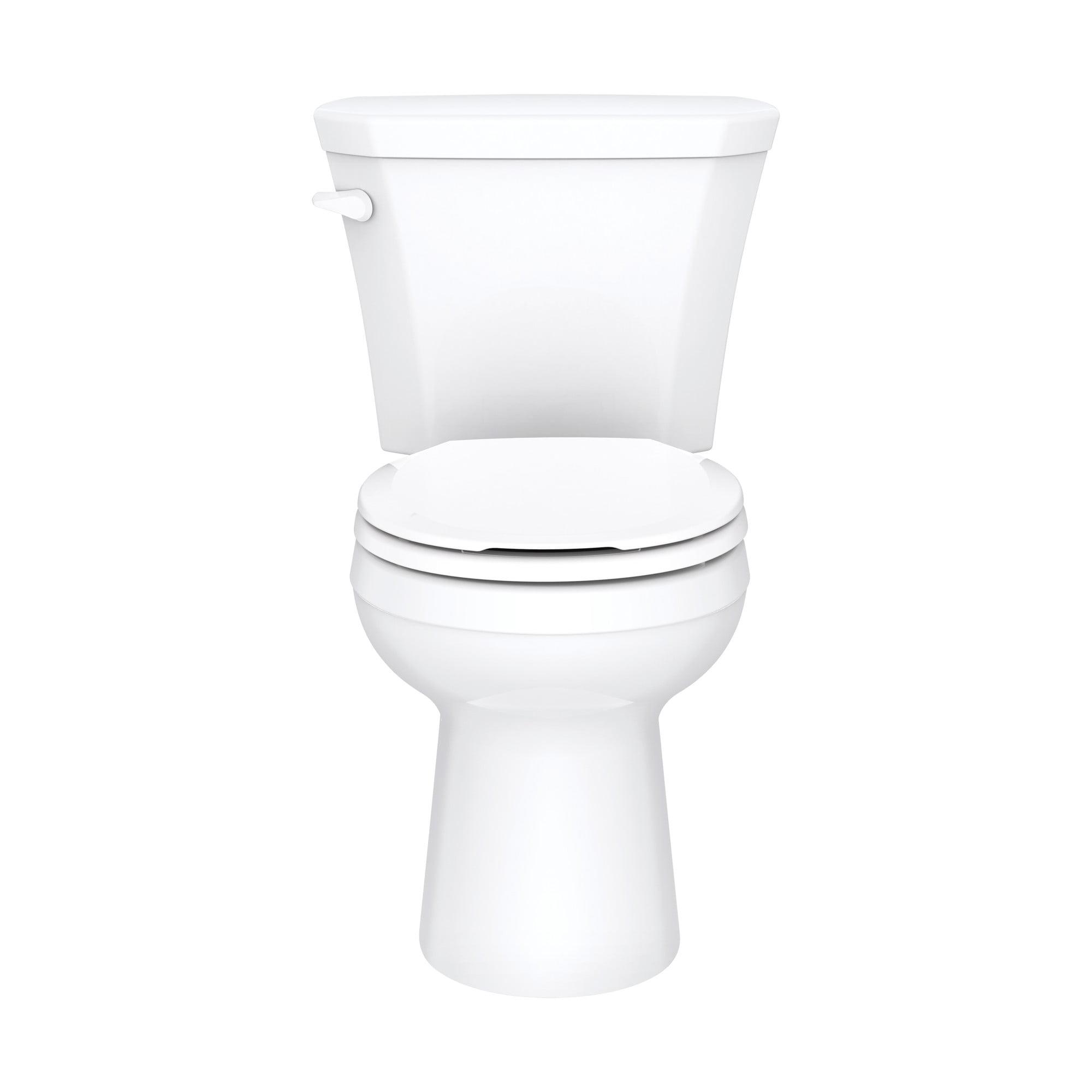 White Vitreous China Round Two-Piece Toilet with Soft Close Seat