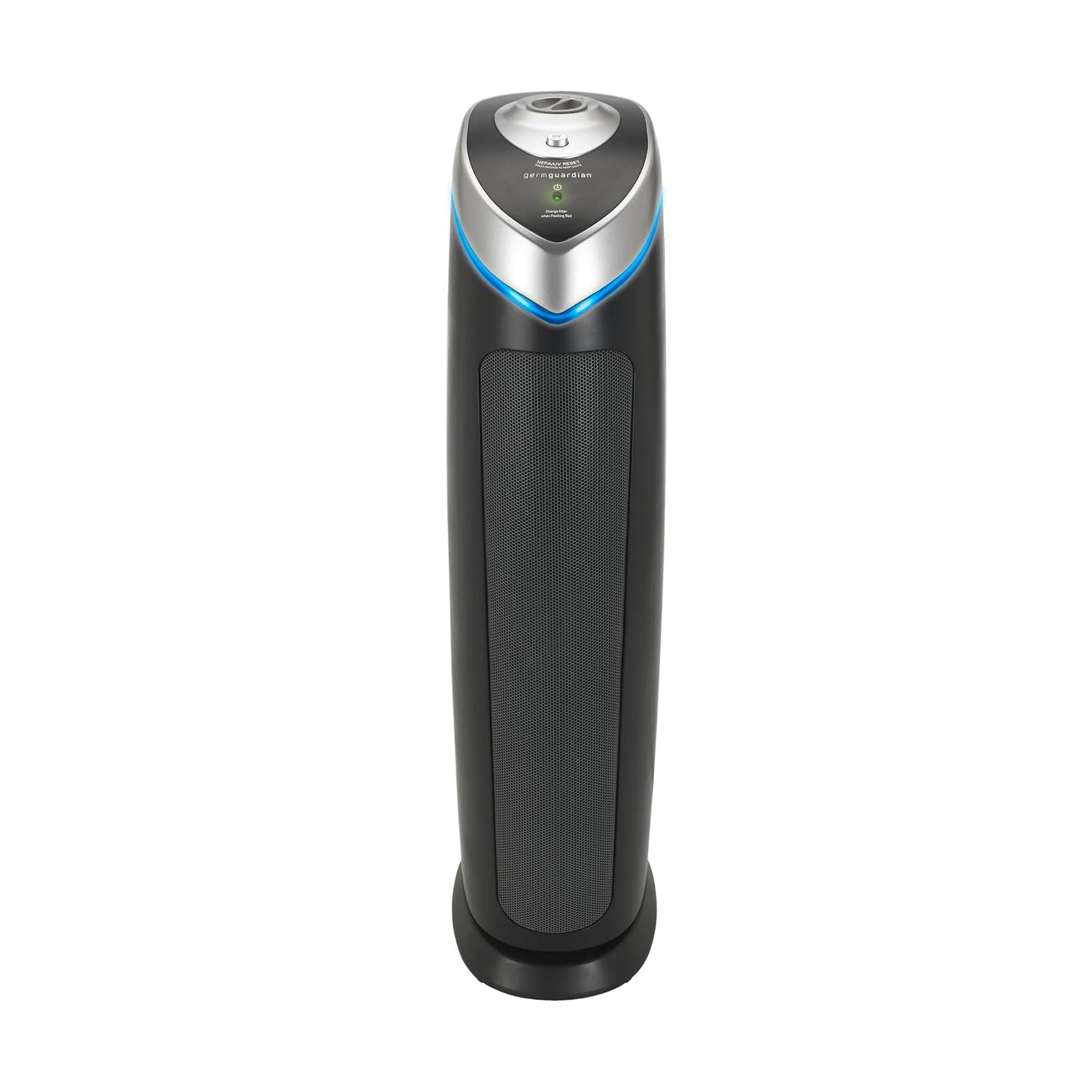 GermGuardian 915 Sq. ft. HEPA Pure Tower Air Purifier with UV-C, Gray, AC5000E