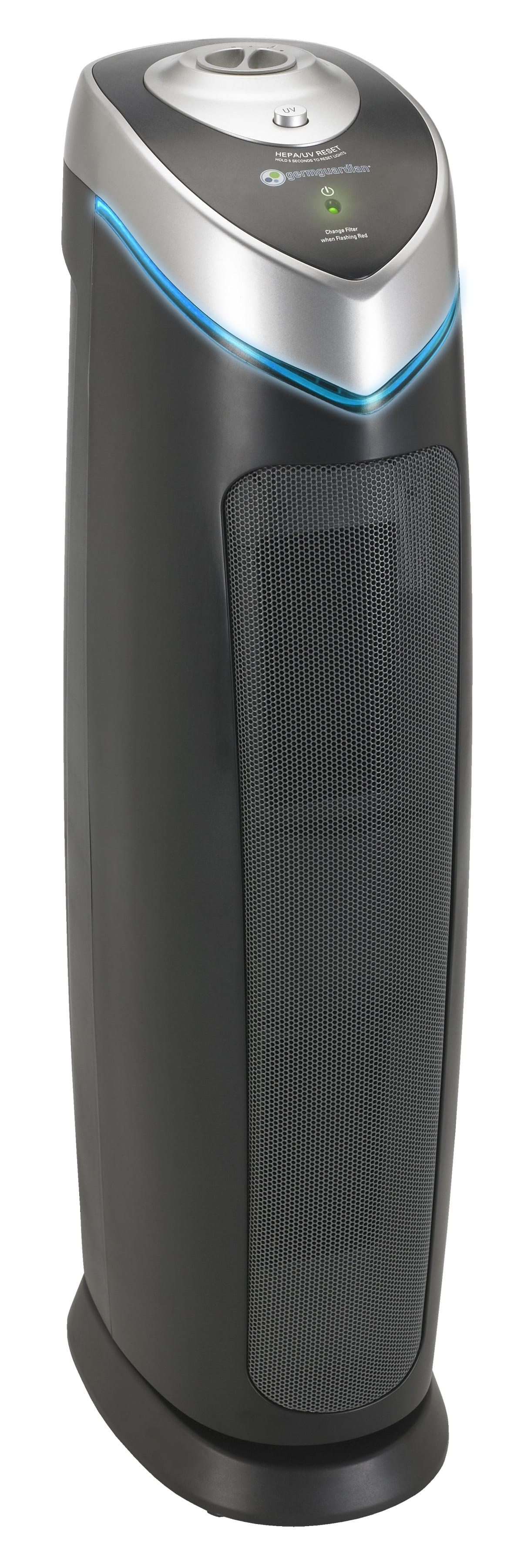 GermGuardian 915 Sq. ft. HEPA Pure Tower Air Purifier with UV-C, Gray, AC5000E