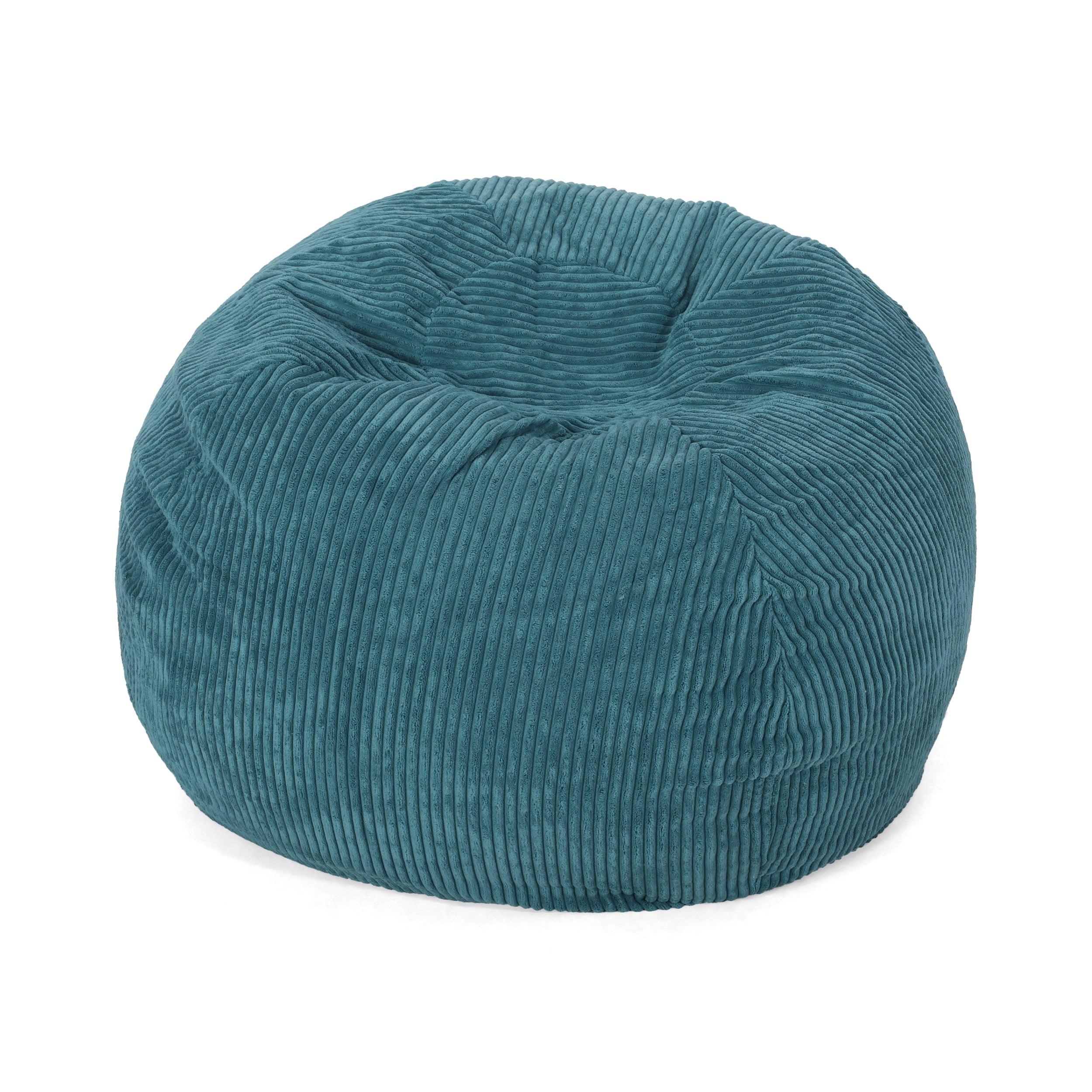 Germaine 3 Foot Dark Teal Corduroy Beanbag with Removable Cover