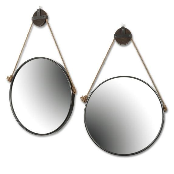 Gerson 28-Inch Diamteter Metal Framed Round Mirror with Pulley
