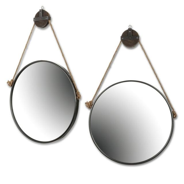 Gerson 28-Inch Diamteter Metal Framed Round Mirror with Pulley