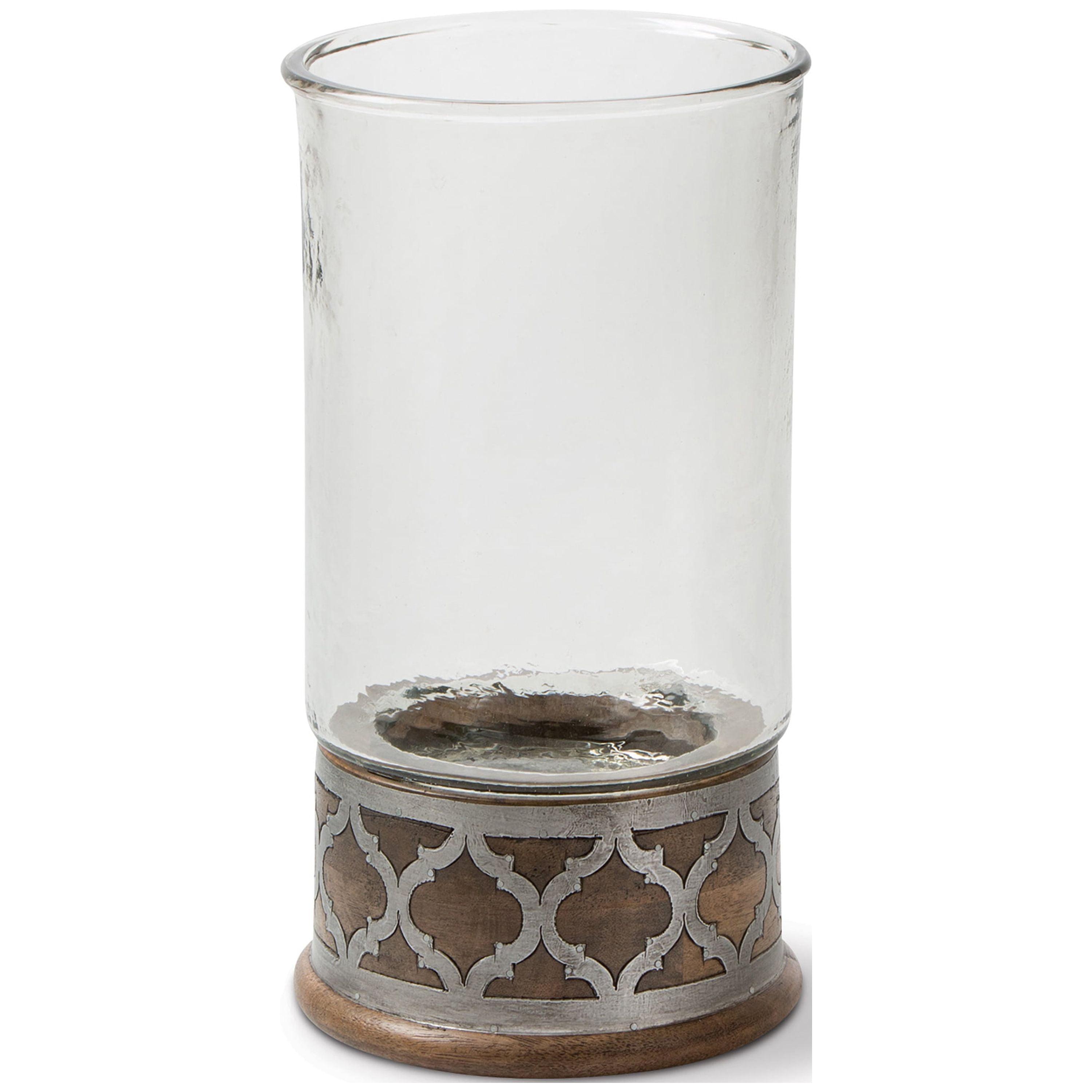 Elegant Brass Winter Hurricane 23" Tabletop Candleholder