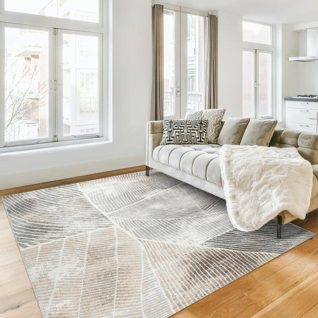 Gertmenian Gertmenian Alor Bisa Modern Abstract Gray/Ivory/Tan Polypropylene Indoor Area Rug