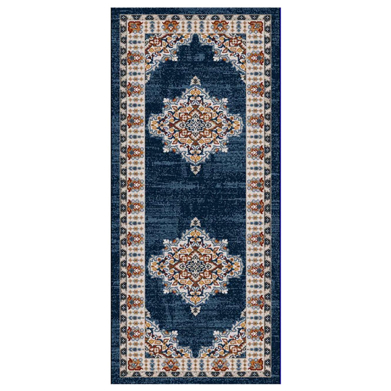 Gertmenian Alor Khelo Traditional Oriental Blue Indoor Polypropylene Area Rug