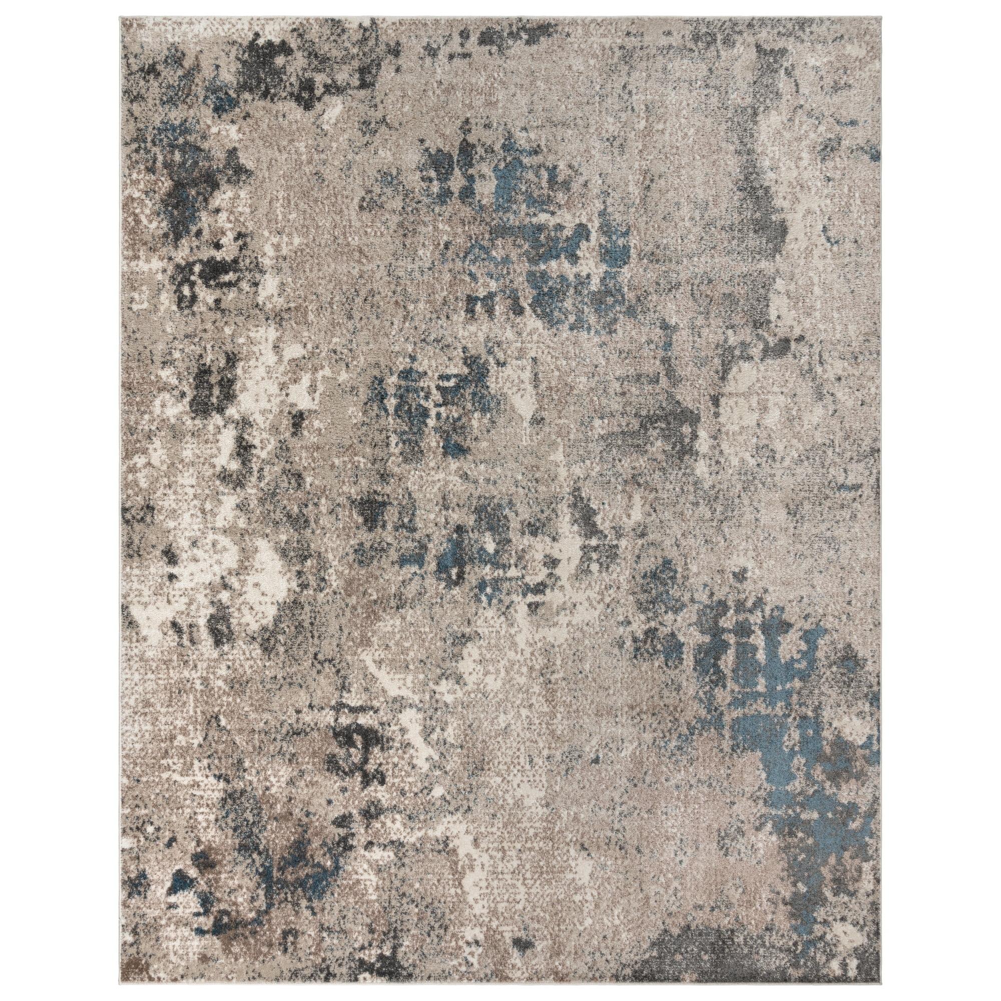 Gertmenian Heirloom Huma Beige Gray Blue Modern Abstract Livingroom Bedroom Dining Polypropylene Soft Pile Indoor Area Rug, 5x7