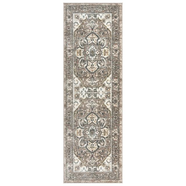 Heirloom Wynn Traditional Moroccan Brown Beige Polypropylene Area Rug