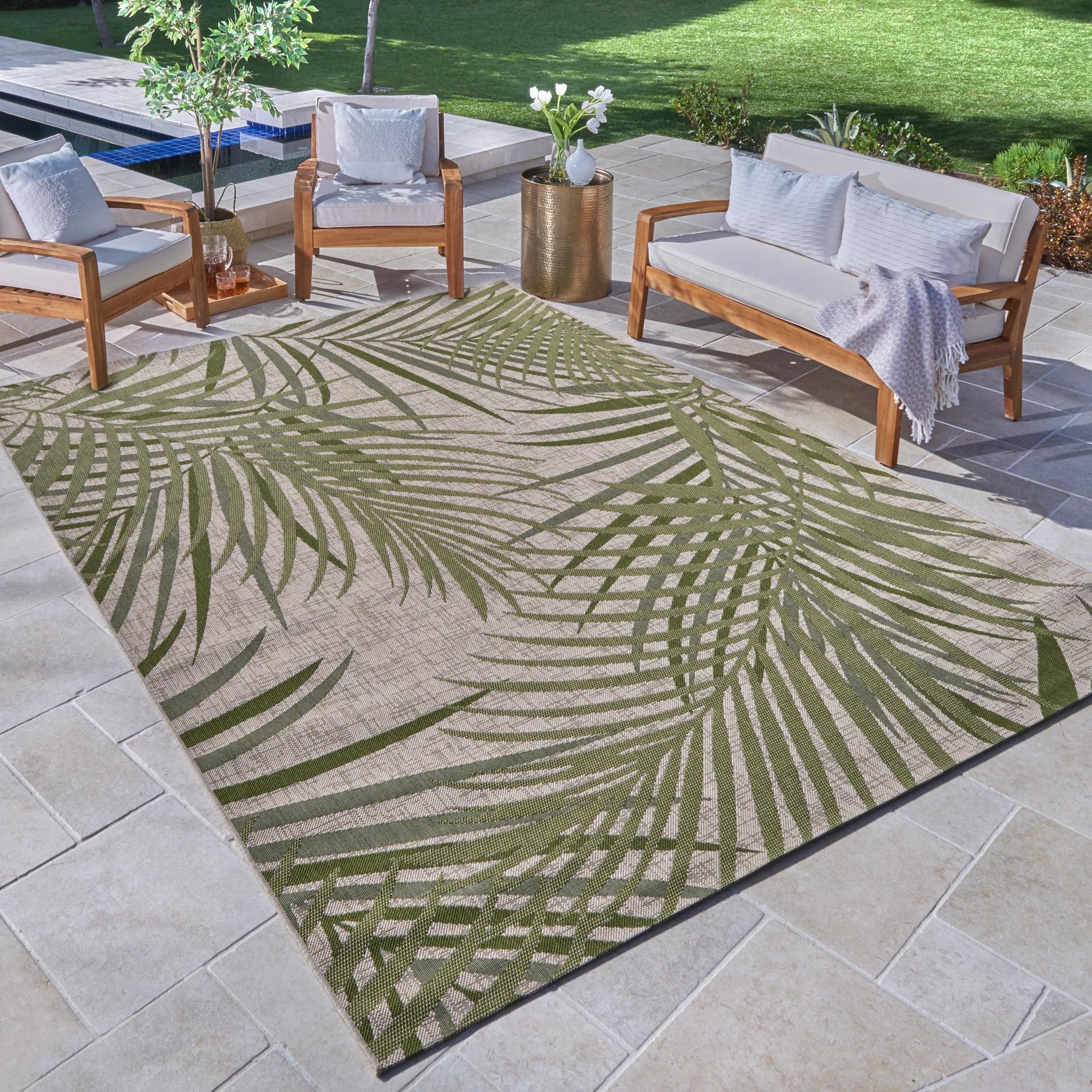 Sand & Palm 5' x 7' Reversible Synthetic Flatweave Outdoor Rug