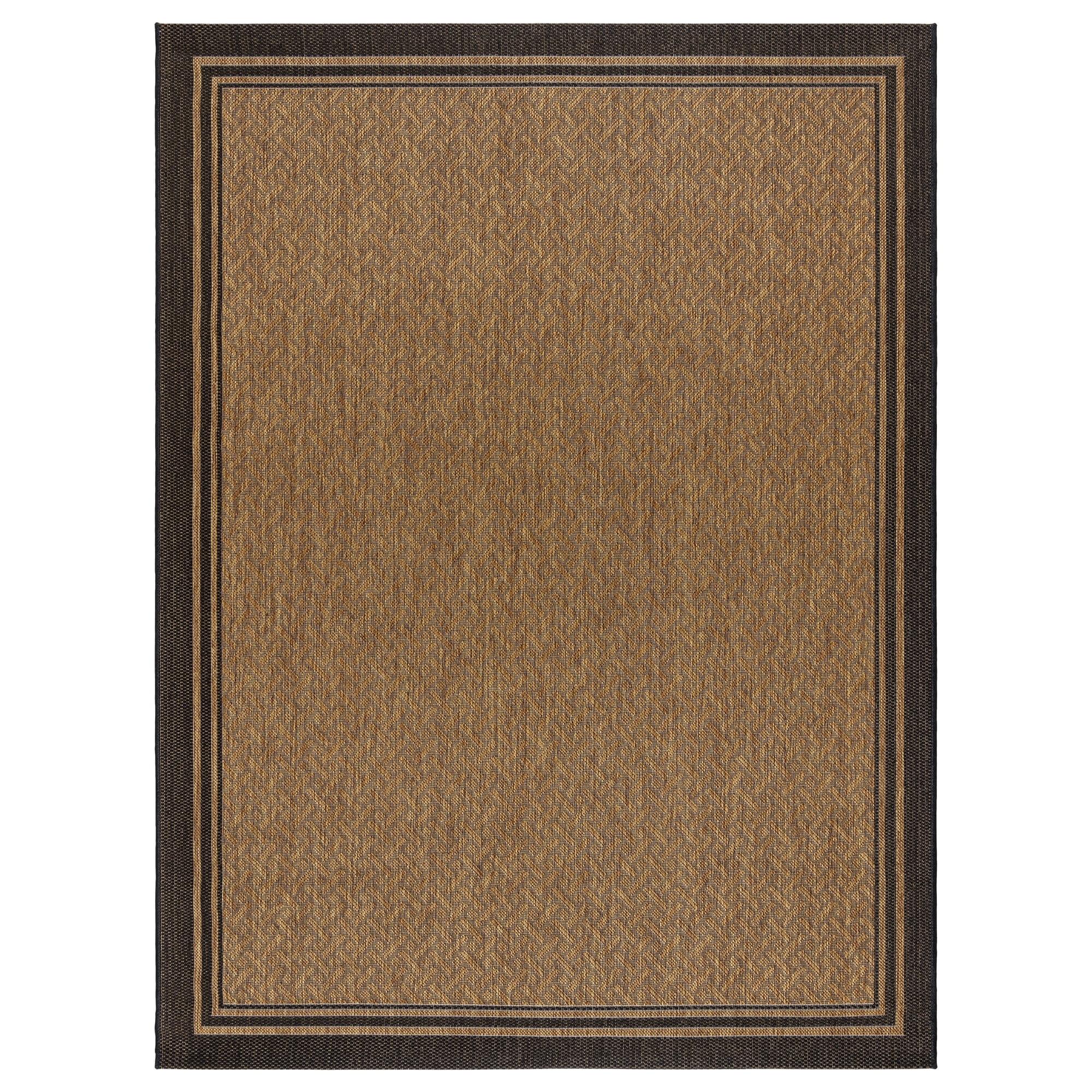 Gertmenian Paseo Soroa Chestnut Brown/Black Classic Border Indoor/Outdoor Flatweave Area Rug