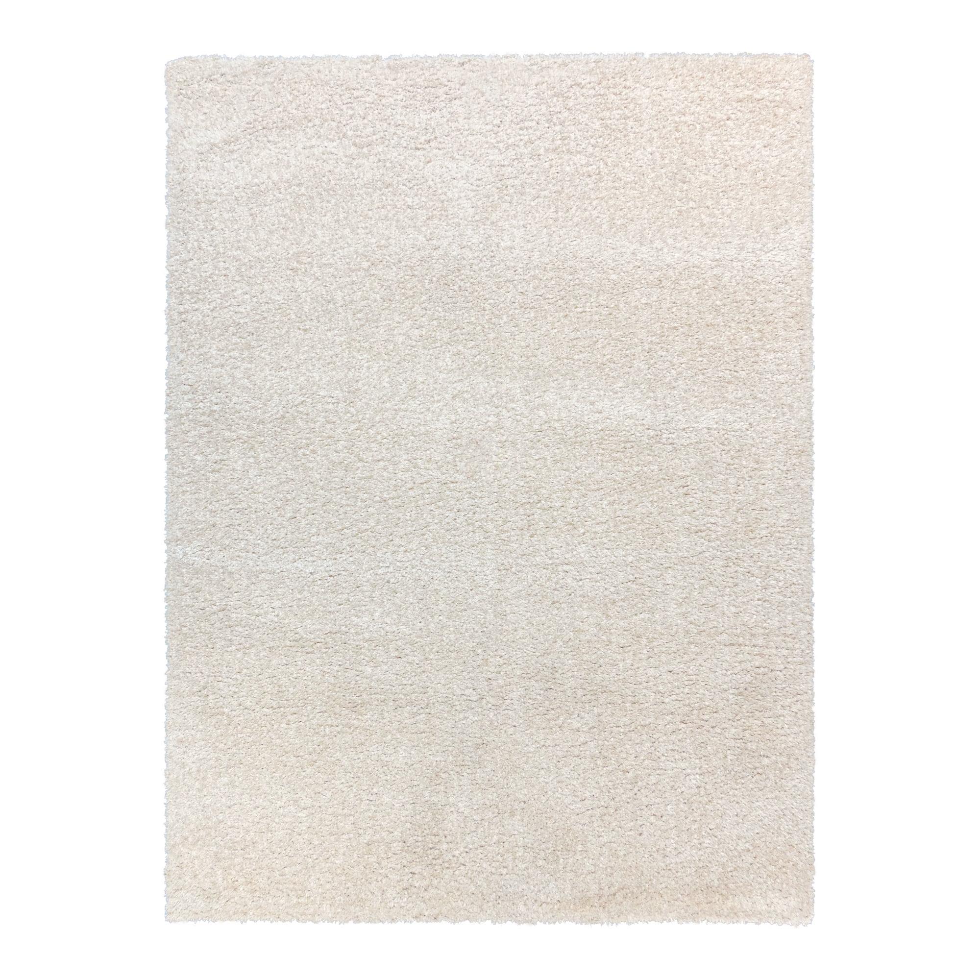 Gertmenian Thayer Solid Ivory Plush Polyester Shag Indoor Area Rug