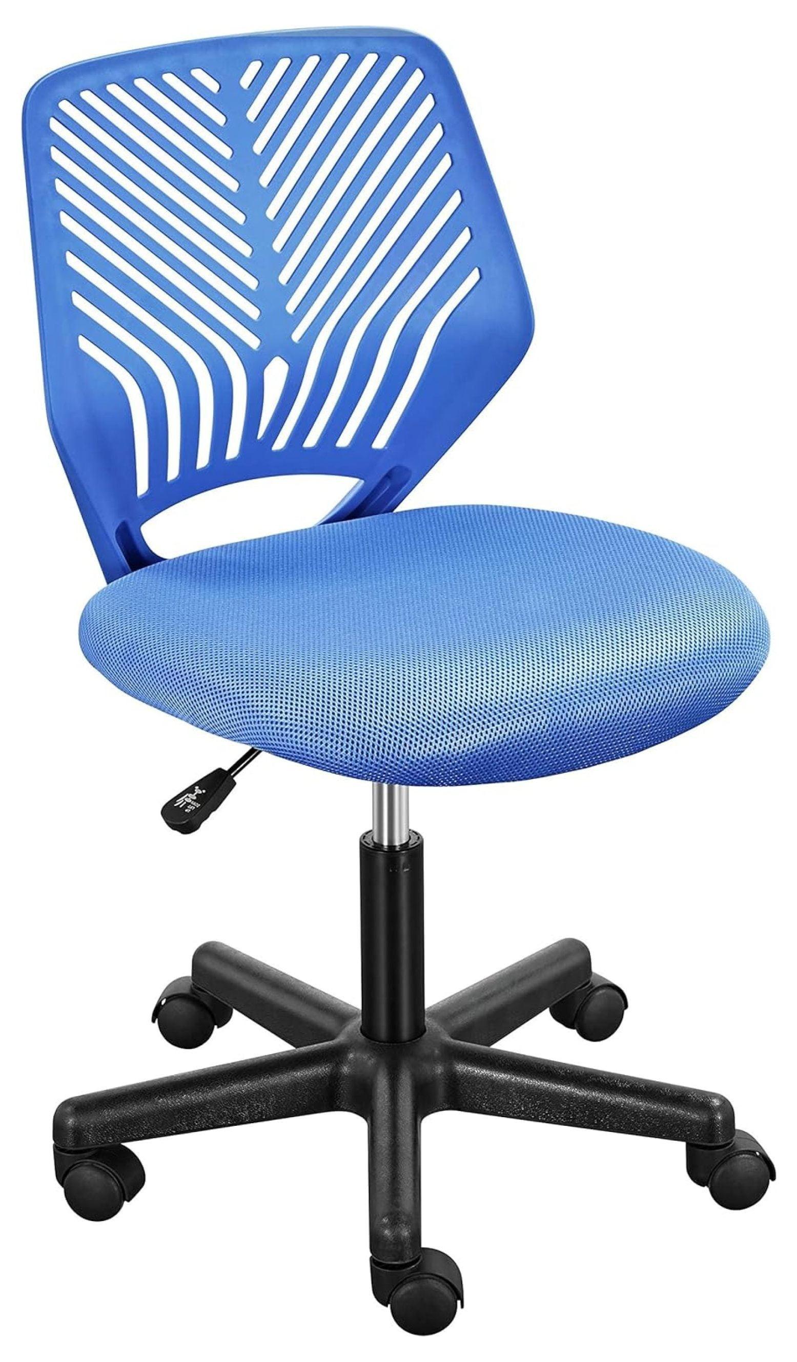 Gexandy Armless Office Chair Back Mesh Desk Chair Computer Chair Ergonomic Task Rolling Swivel Chair Back Support Adjustable Modern Chair with Lumbar Support, Blue