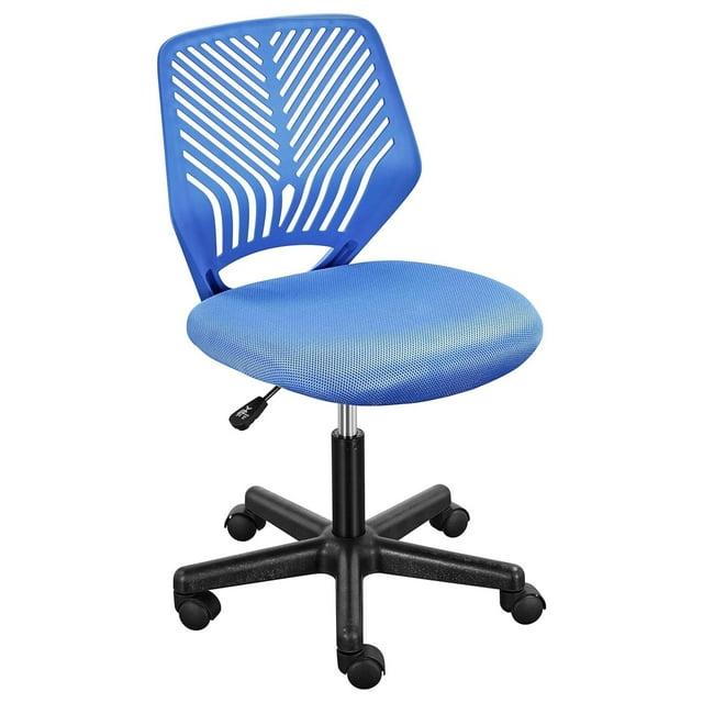 Gexandy Armless Office Chair Back Mesh Desk Chair Computer Chair Ergonomic Task Rolling Swivel Chair Back Support Adjustable Modern Chair with Lumbar Support, Blue