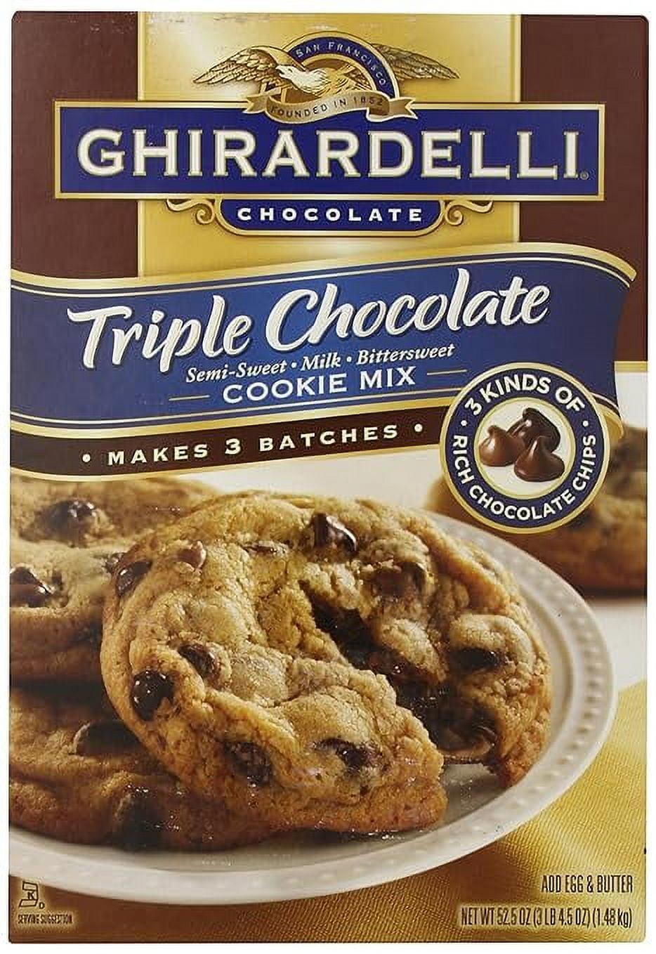 Ghirardelli Triple Chocolate Cookie Mix with Semi-Sweet, Milk, Bittersweet Chips - 52.5 oz