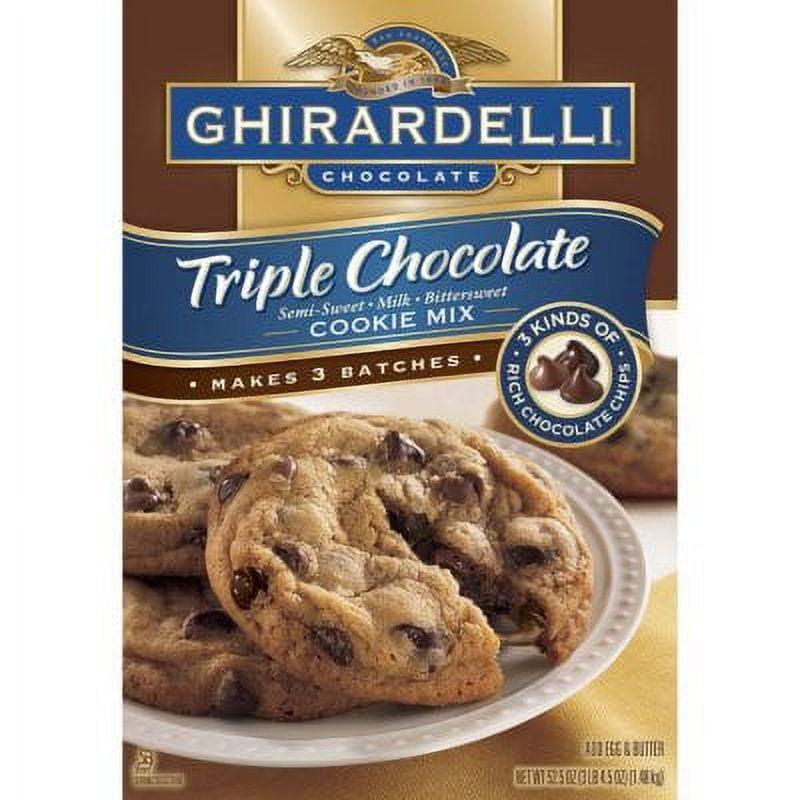 Ghirardelli Triple Chocolate Cookie Mix with Semi-Sweet, Milk, Bittersweet Chips - 52.5 oz