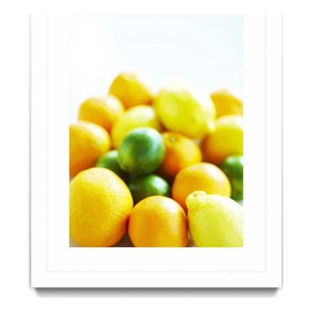 Giant Art 24x32 Lemons Matted and Framed in Yellow