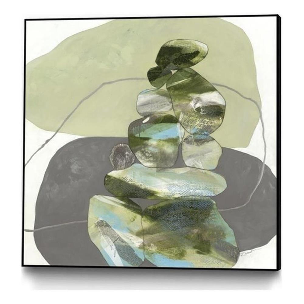 Giant Art Lienzo 20x20 Verde Cairns III Enmarcado en Multicolor