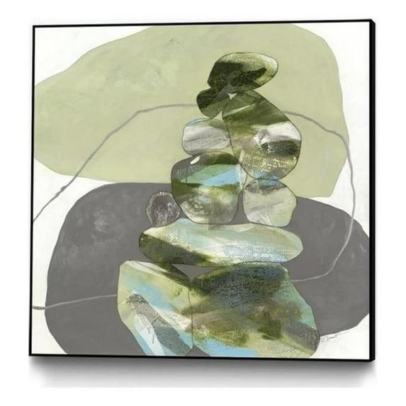 Giant Art Lienzo 20x20 Verde Cairns III Enmarcado en Multicolor