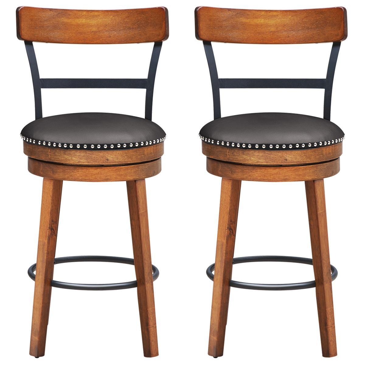 GVN Set of 2 25.5 Inch Swivel Counter Height Bar Stool, Bar Height Stools, Counter Height Bar Stools for Kitchen, Dining Room