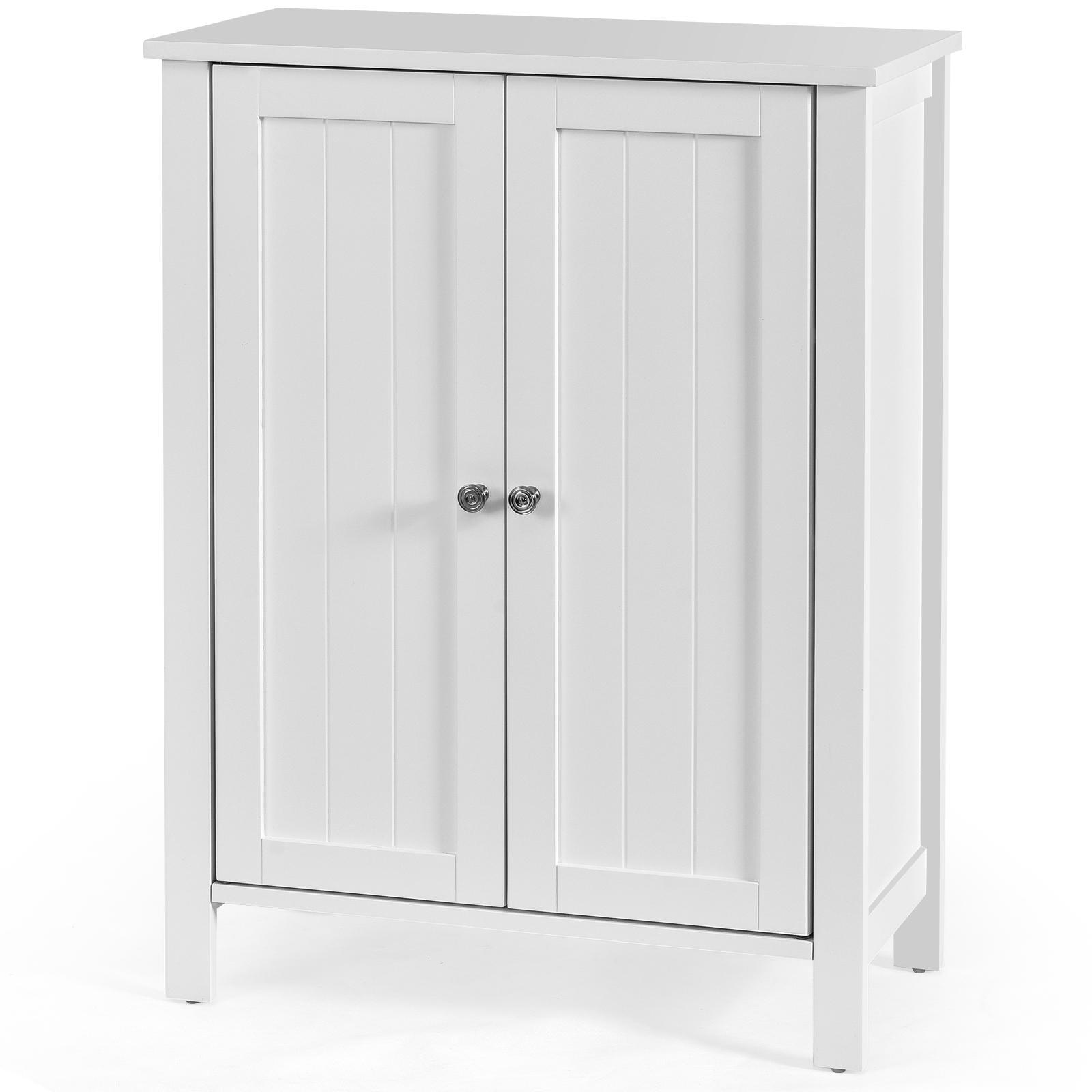 Bathroom Floor Storage Cabinet, Bathroom Storage Unit with 2 Adjustable Shelves, Bathroom Cabinet Freestanding, 11.8 x 23.6 x 31.5 Inches, White UBCB60W