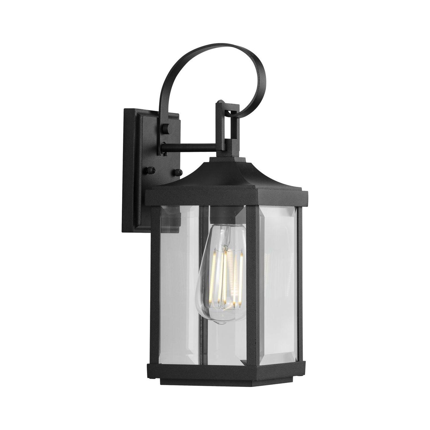 Progress Lighting Gibbes Street 1-Light Wall Lantern in Antique Bronze with Clear Beveled Glass