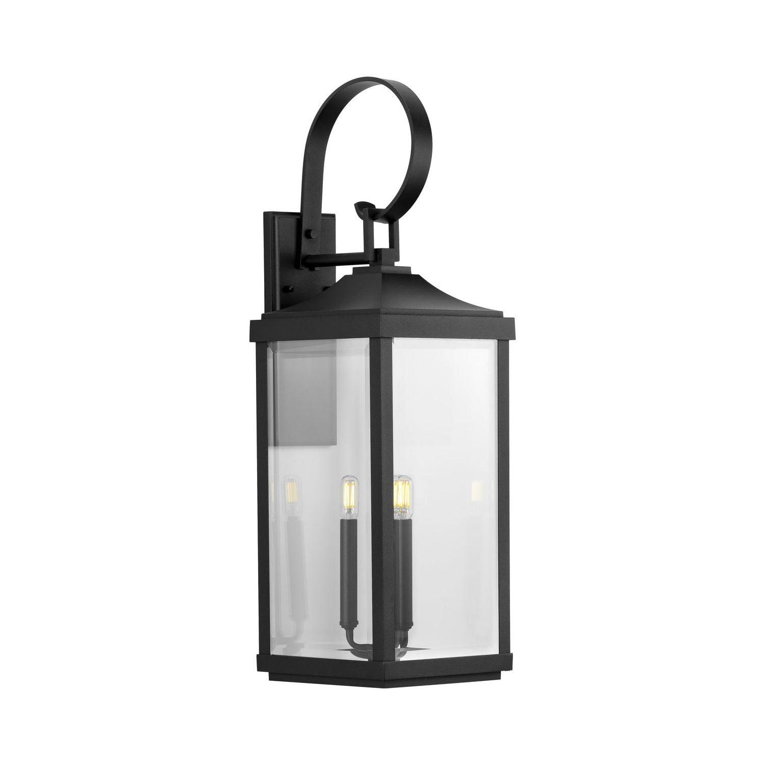 Progress Lighting Gibbes Street 3-Light Wall Lantern in Antique Bronze with Clear Beveled Glass