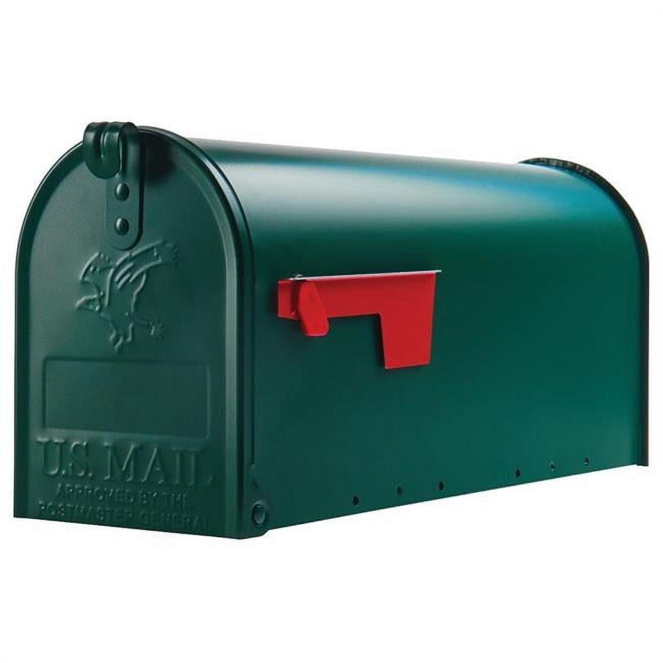 Medium Green Galvanized Steel Lockable Post Mount Mailbox