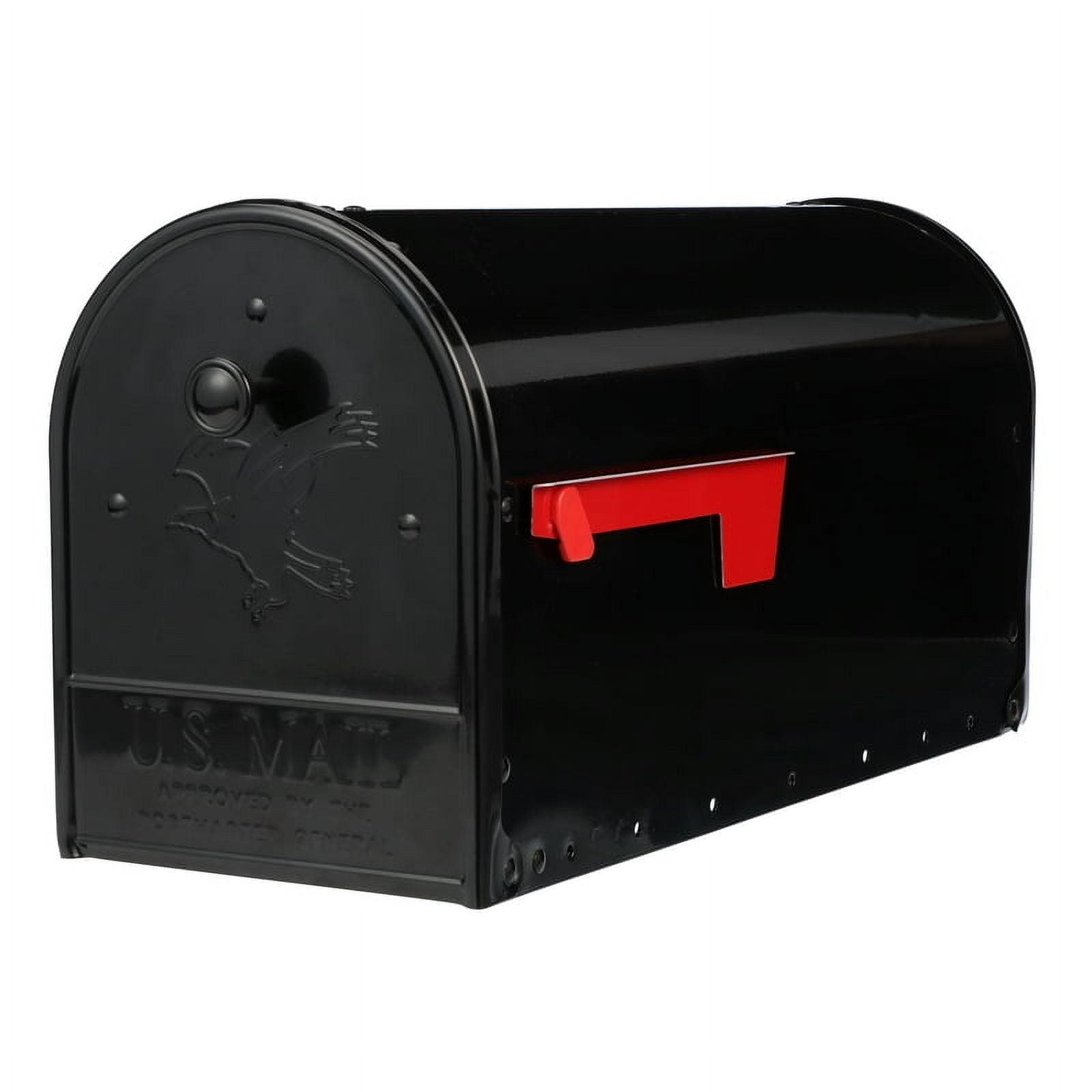 Gibraltar Mailboxes Elite Classic Galvanized Steel Post Mount Black Mailbox