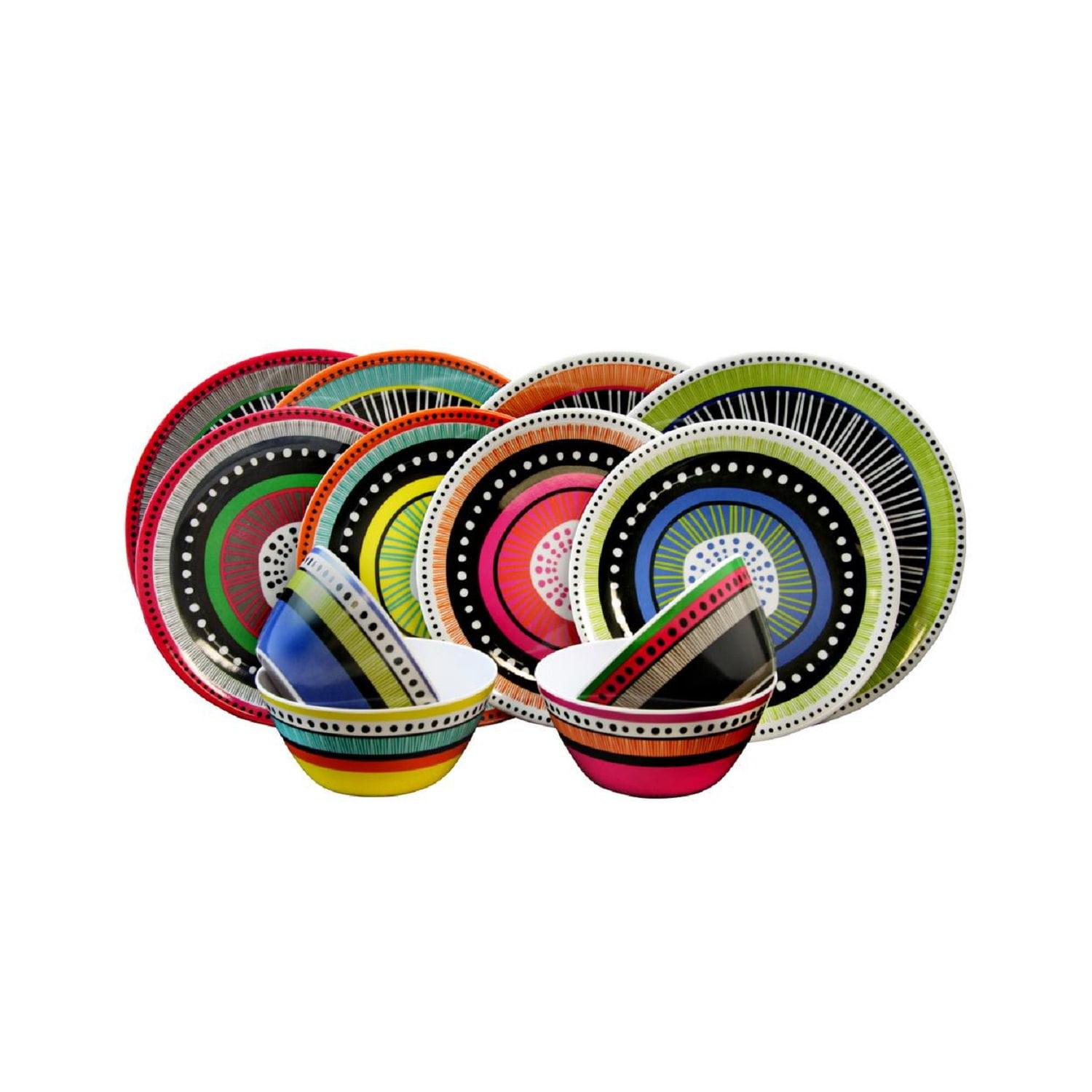 Almira Multicolor Melamine 12-Piece Dinnerware Set